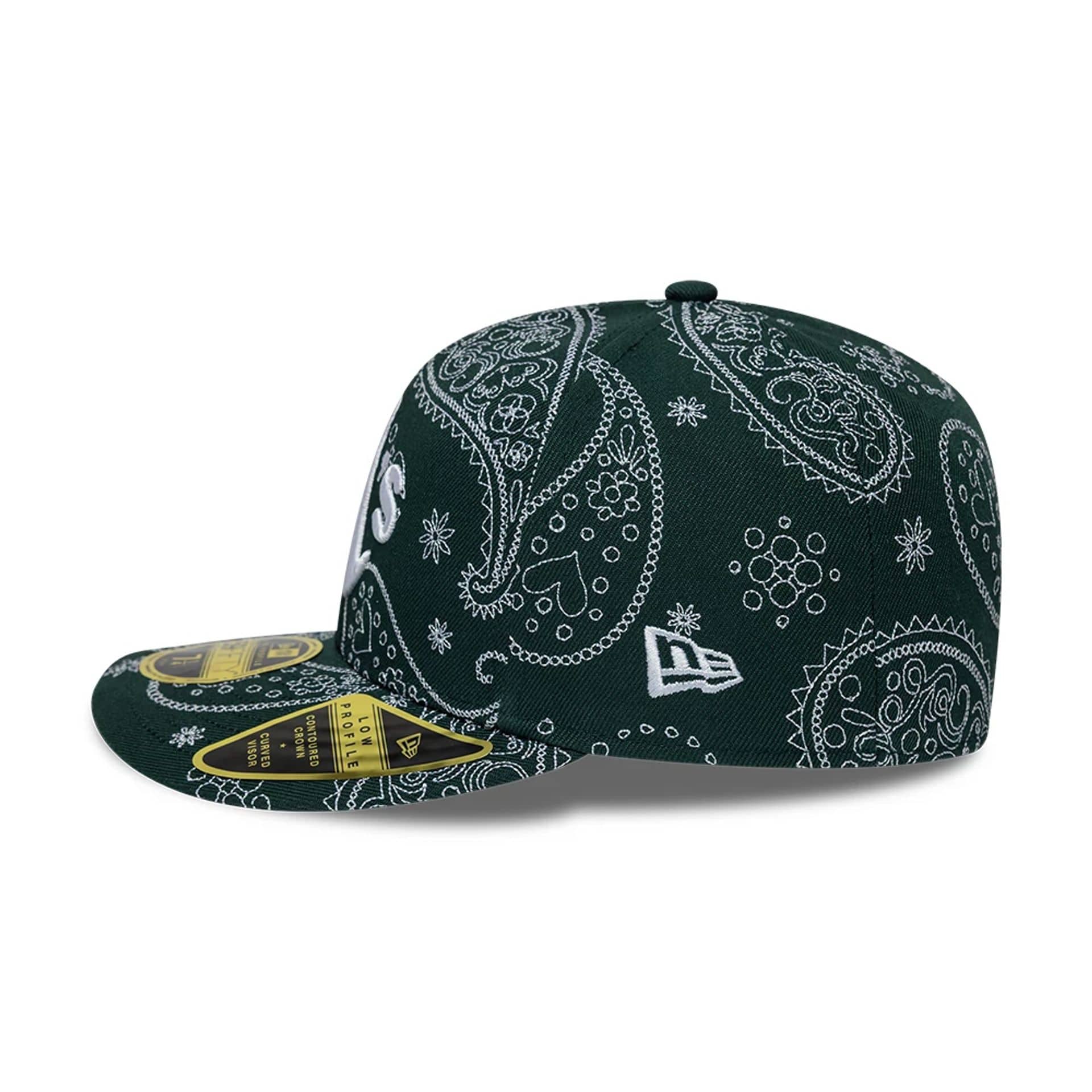 Athletics MLB All Over Paisley Dark Green Low Profile 59FIFTY Fitted Cap - Image 5