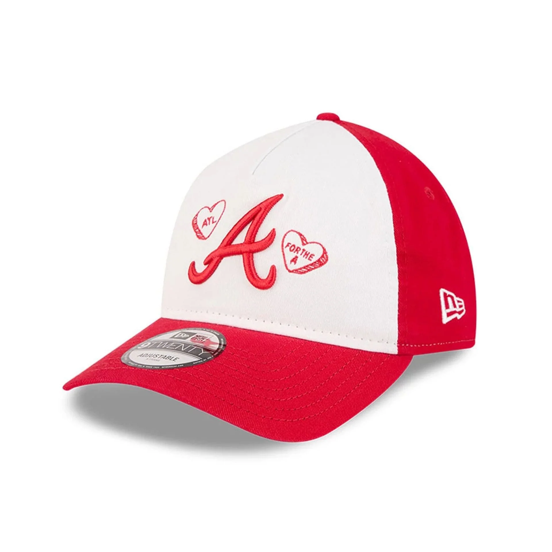 Atlanta Braves MLB Conversation Hearts Red 9TWENTY A-Frame Adjustable Cap