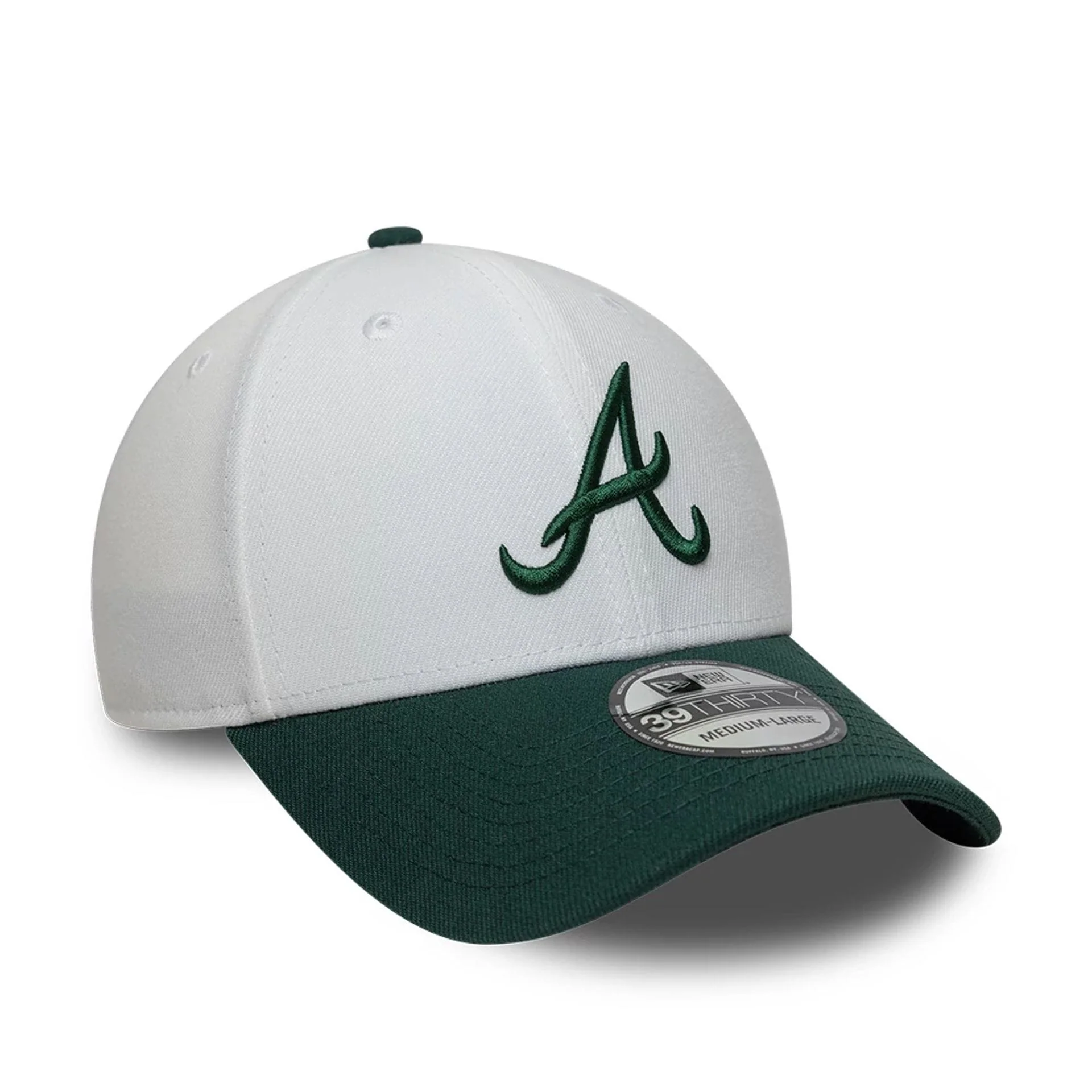 Atlanta Braves MLB White 39THIRTY Stretch Fit Cap - Image 3
