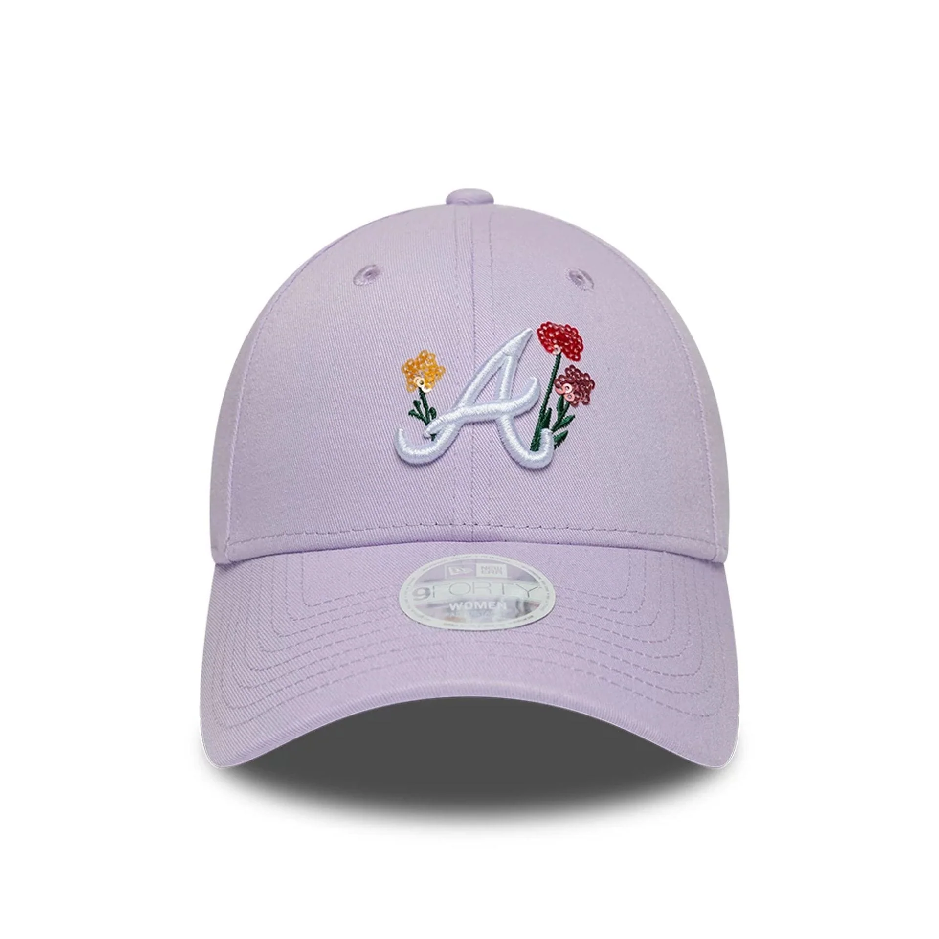 Atlanta Braves Womens MLB Floral Icon Pastel Purple 9FORTY Adjustable Cap - Image 2