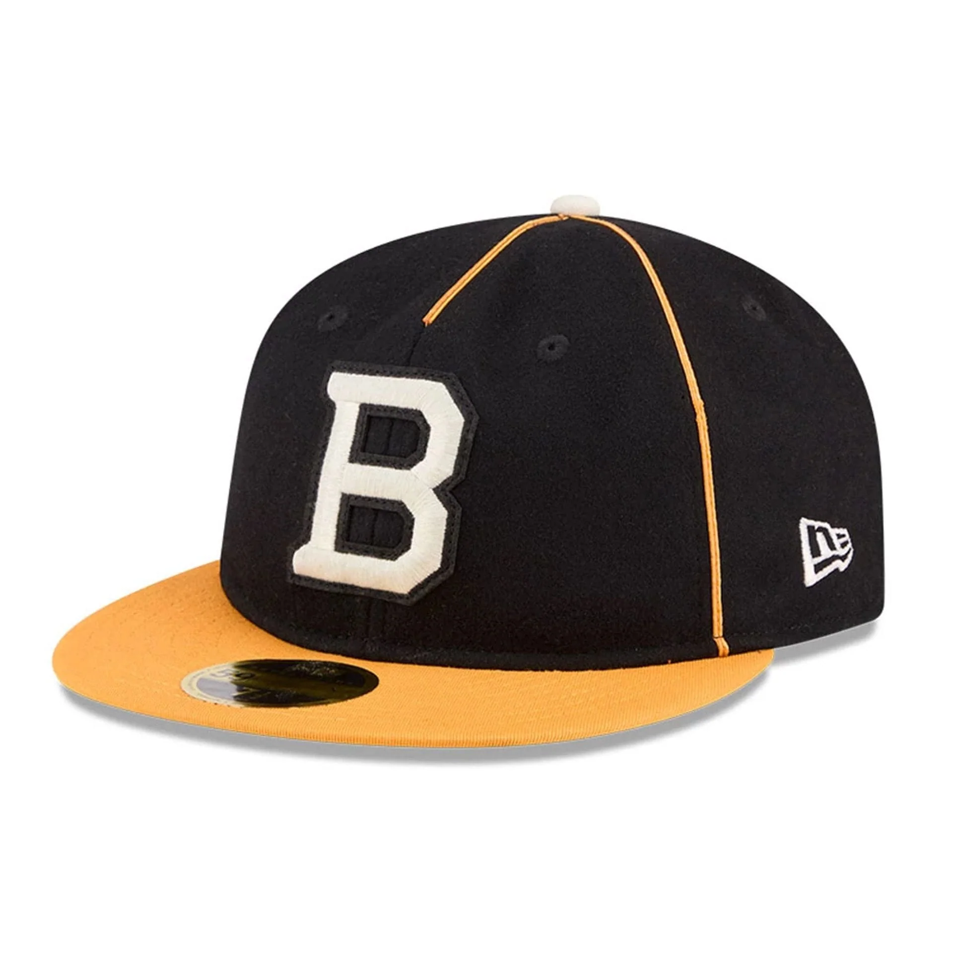 Boston Bruins NHL Felt Logo Black Retro Crown 59FIFTY Fitted Cap - Image 4
