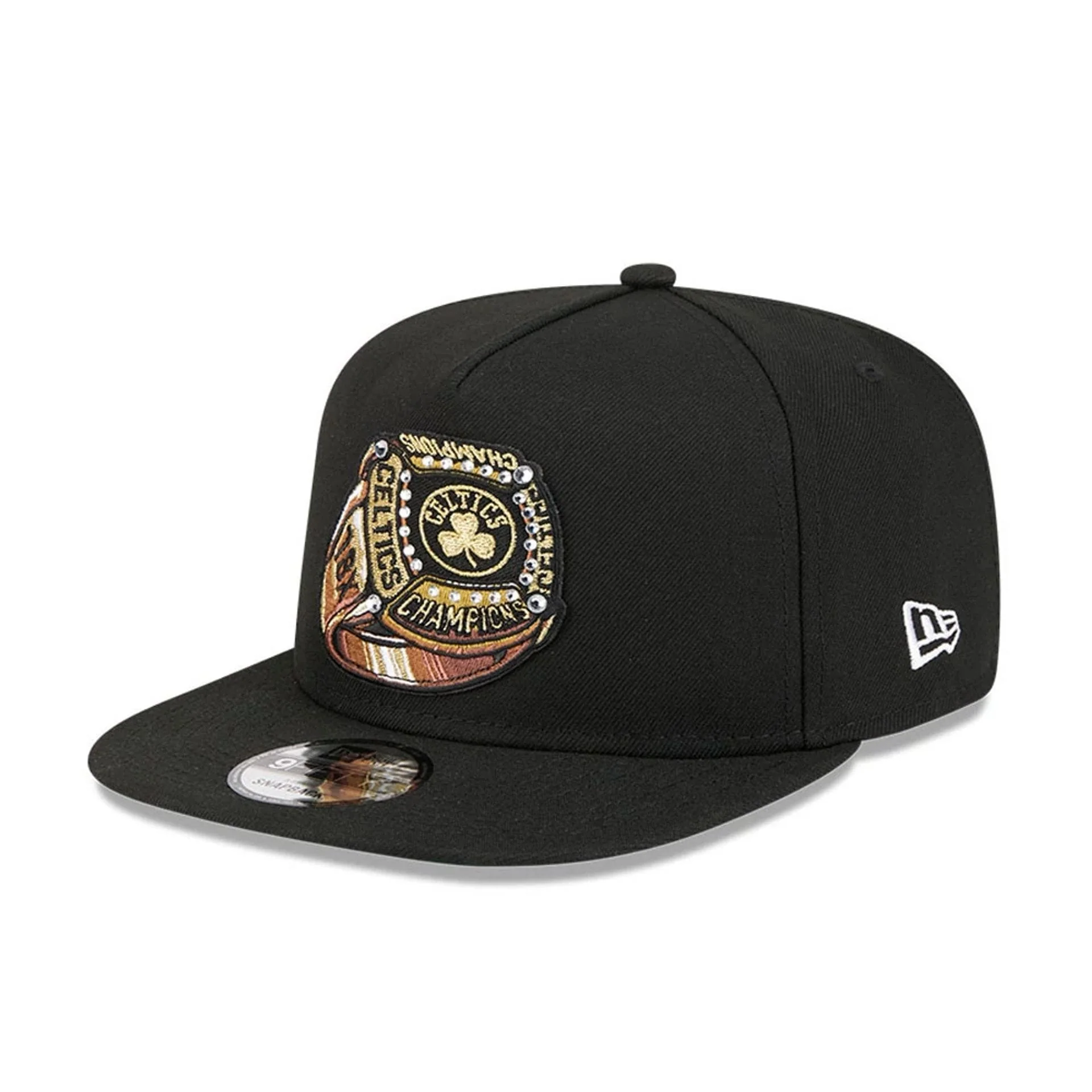 Boston Celtics NBA Ring Black 9FIFTY A-Frame Snapback Adjustable Cap - Image 4