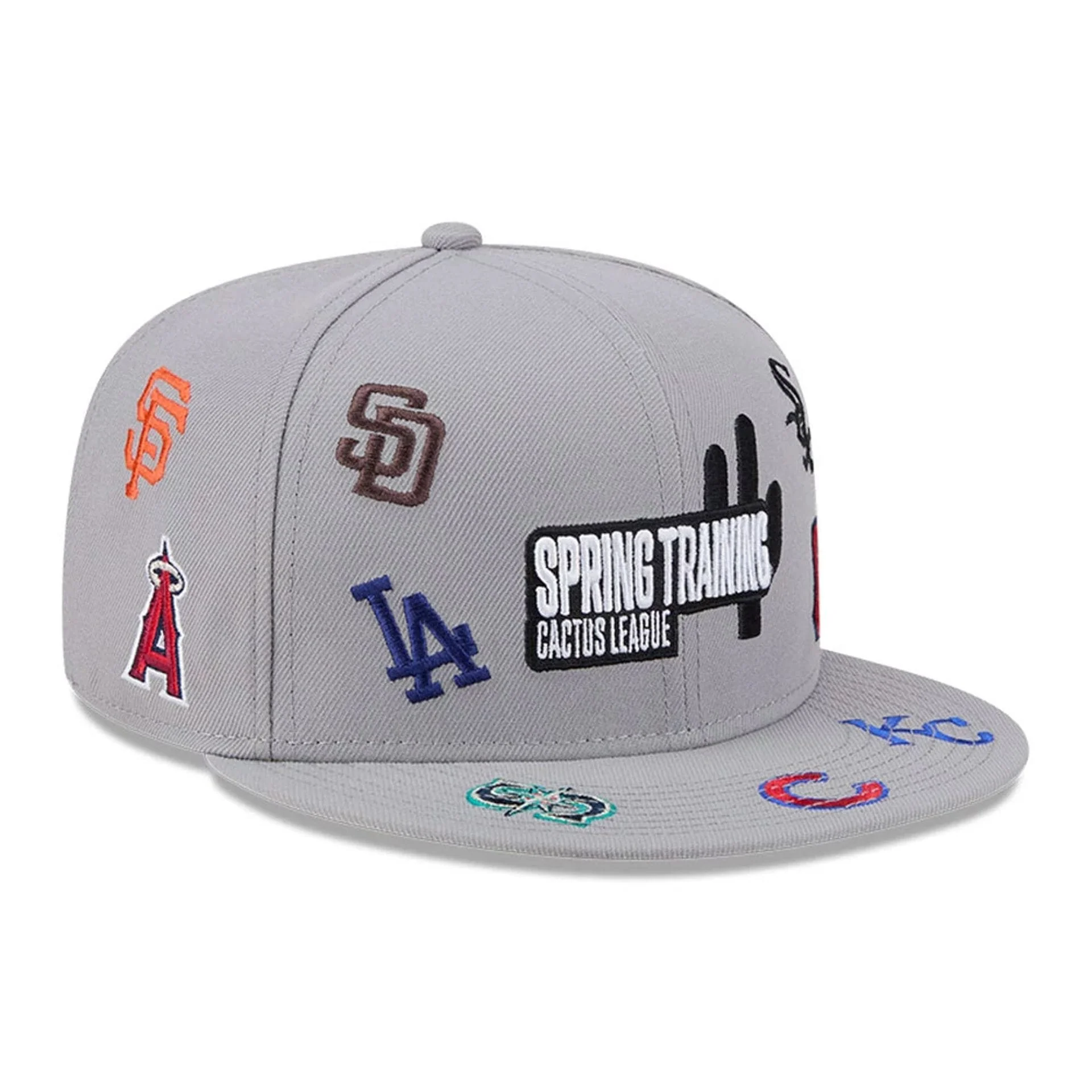 Cactus League Logo MLB Scattered Grey 9FIFTY Snapback Adjustable Cap - Image 3