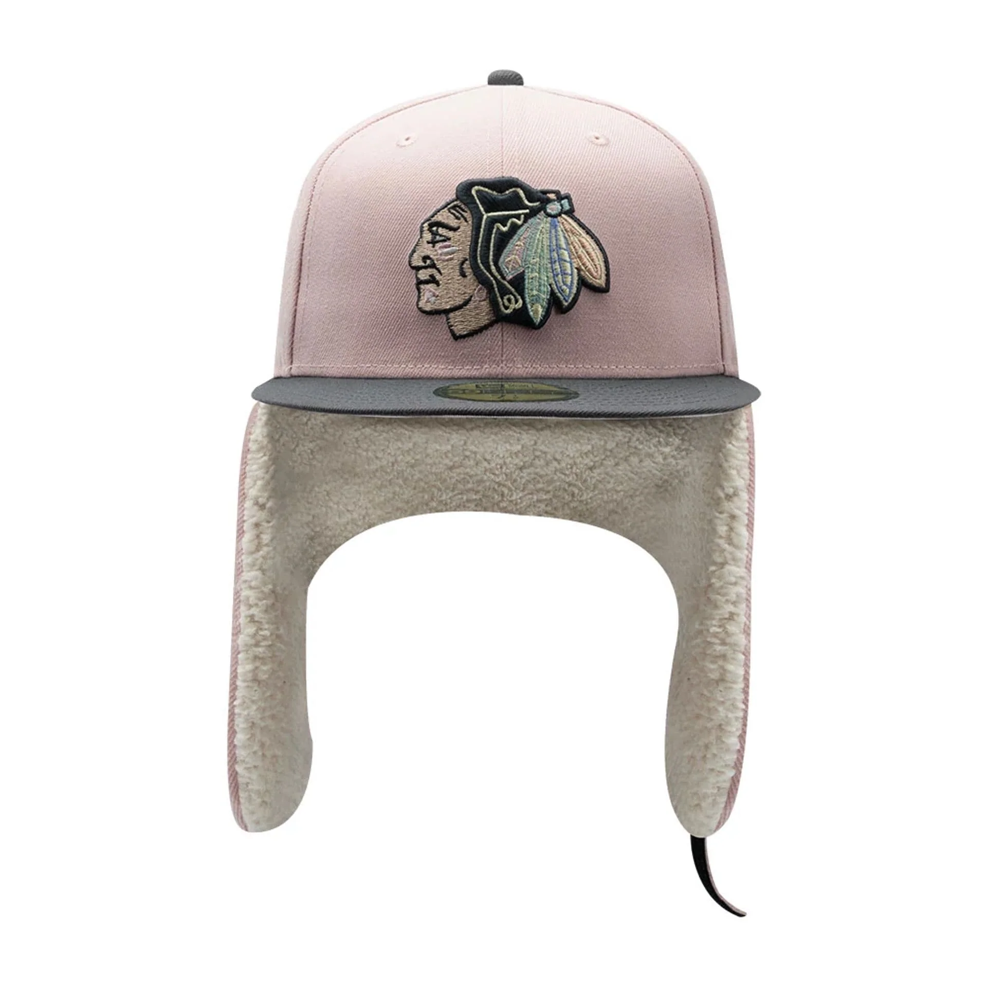 Chicago Blackhawks NHL Patch Pastel Pink Dogear 59FIFTY Fitted Cap - Image 7