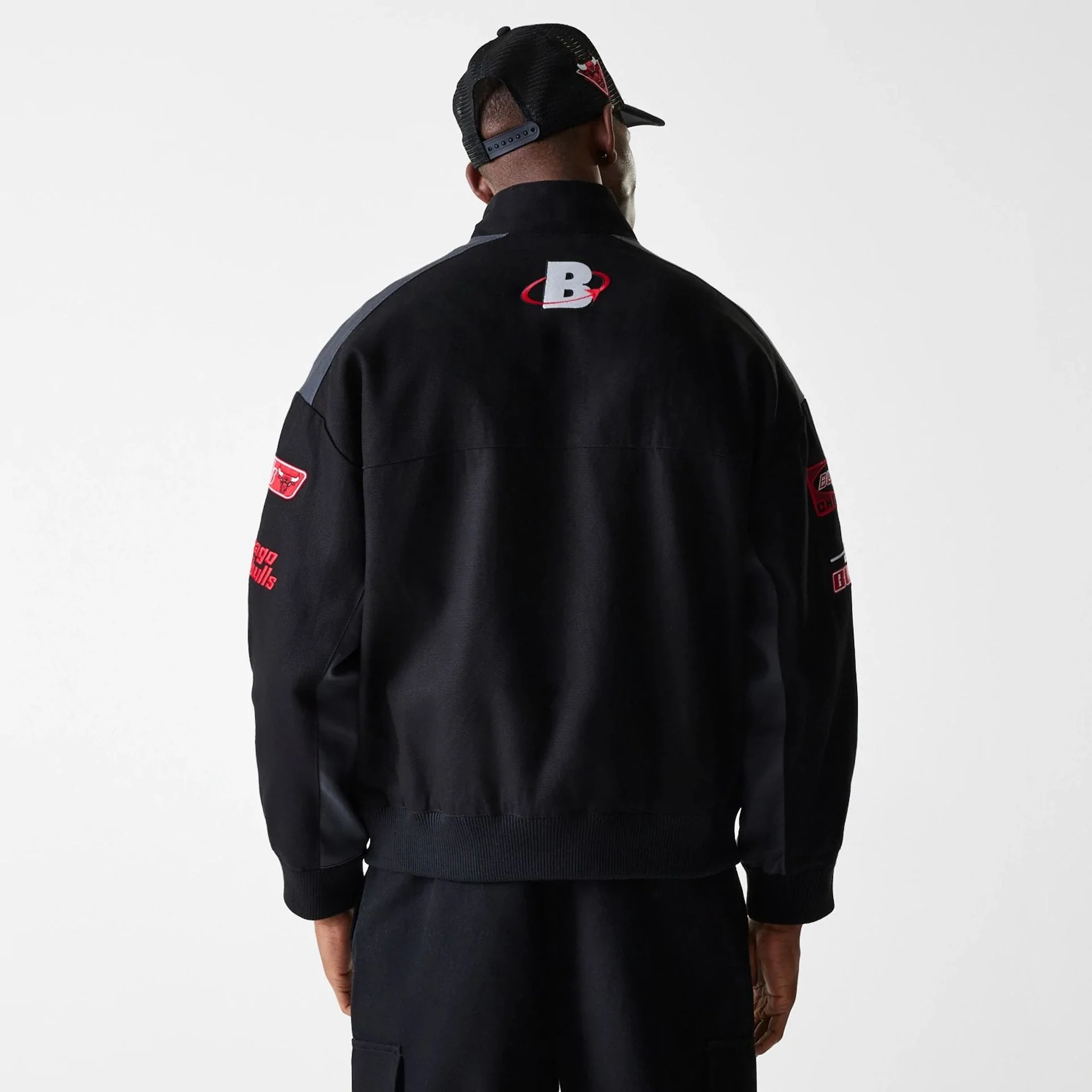 Chicago Bulls NBA Black Motorsports Jacket - Image 2