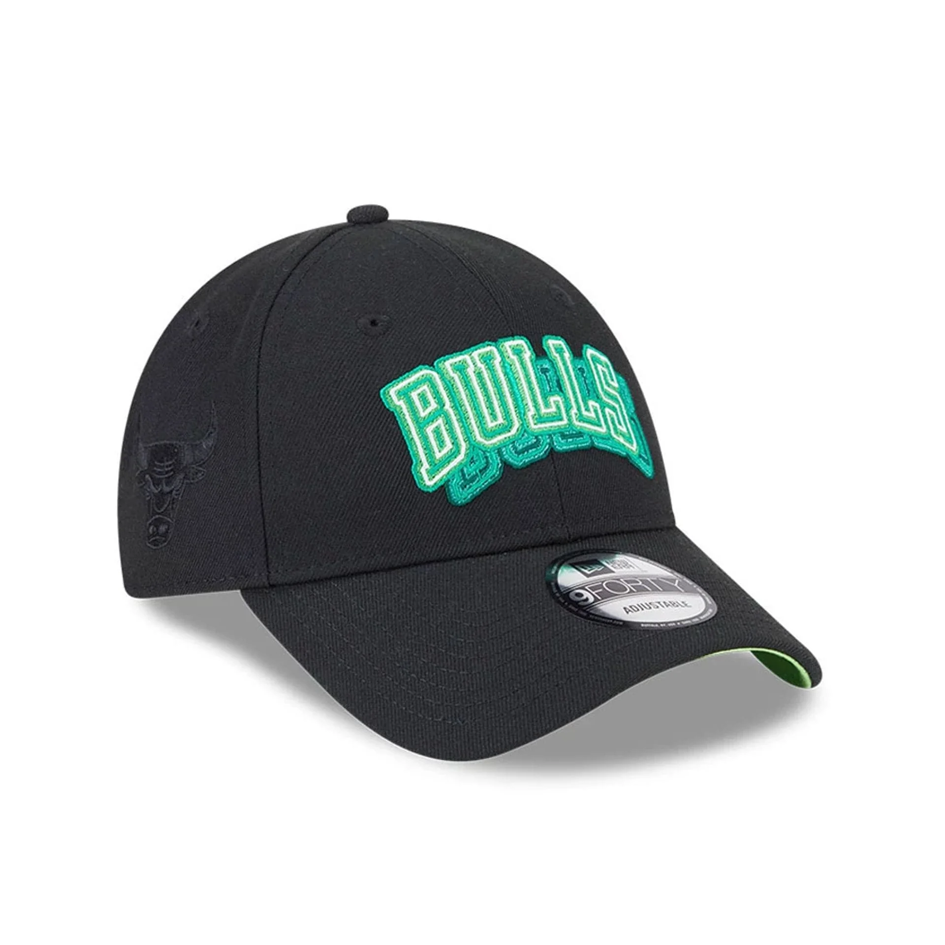 Chicago Bulls NBA Neon Black 9FORTY Adjustable Cap