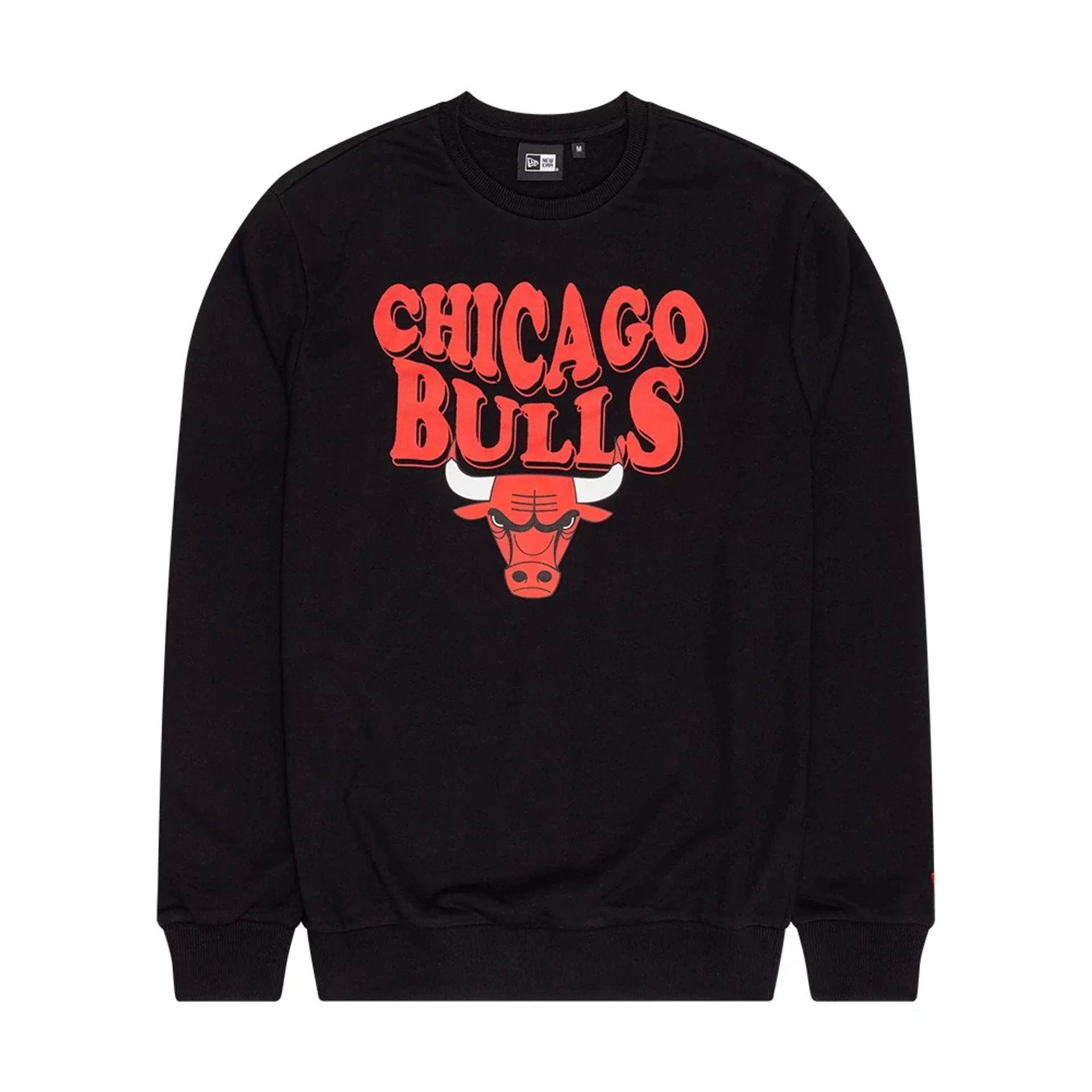 Chicago Bulls NBA Wordmark Black Crew Neck Sweater