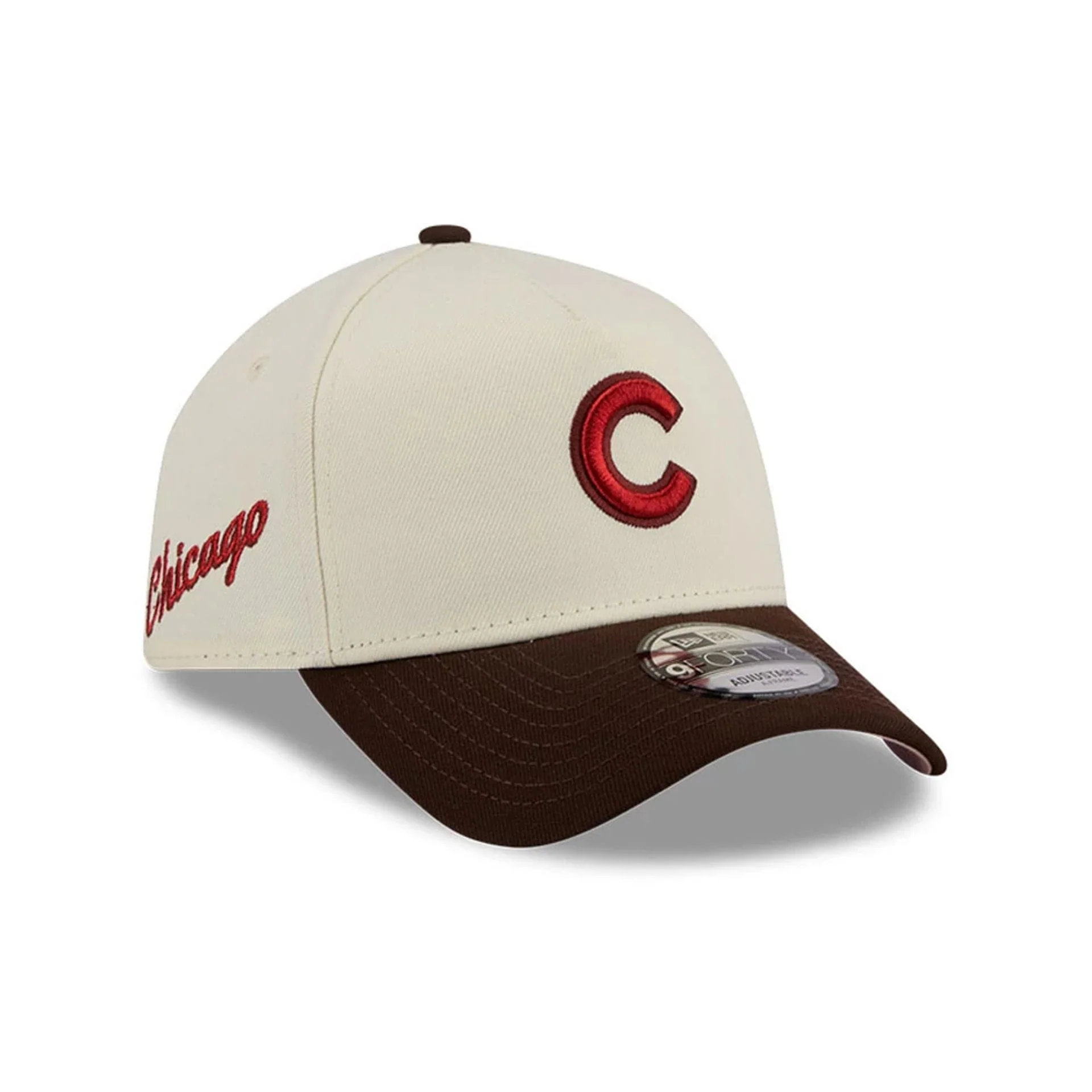 Chicago Cubs MLB City Script Cream 9FORTY A-Frame Adjustable Cap