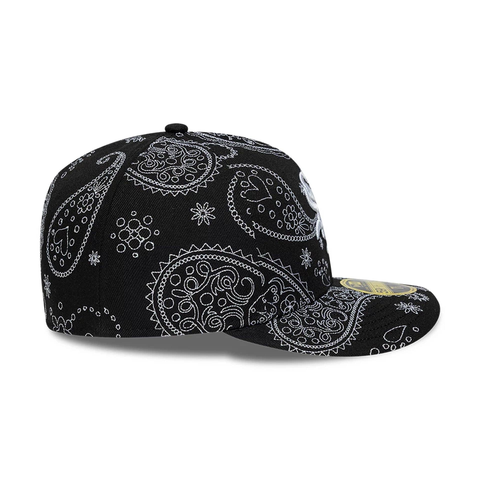 Chicago White Sox MLB All Over Paisley Black Low Profile 59FIFTY Fitted Cap - Image 6