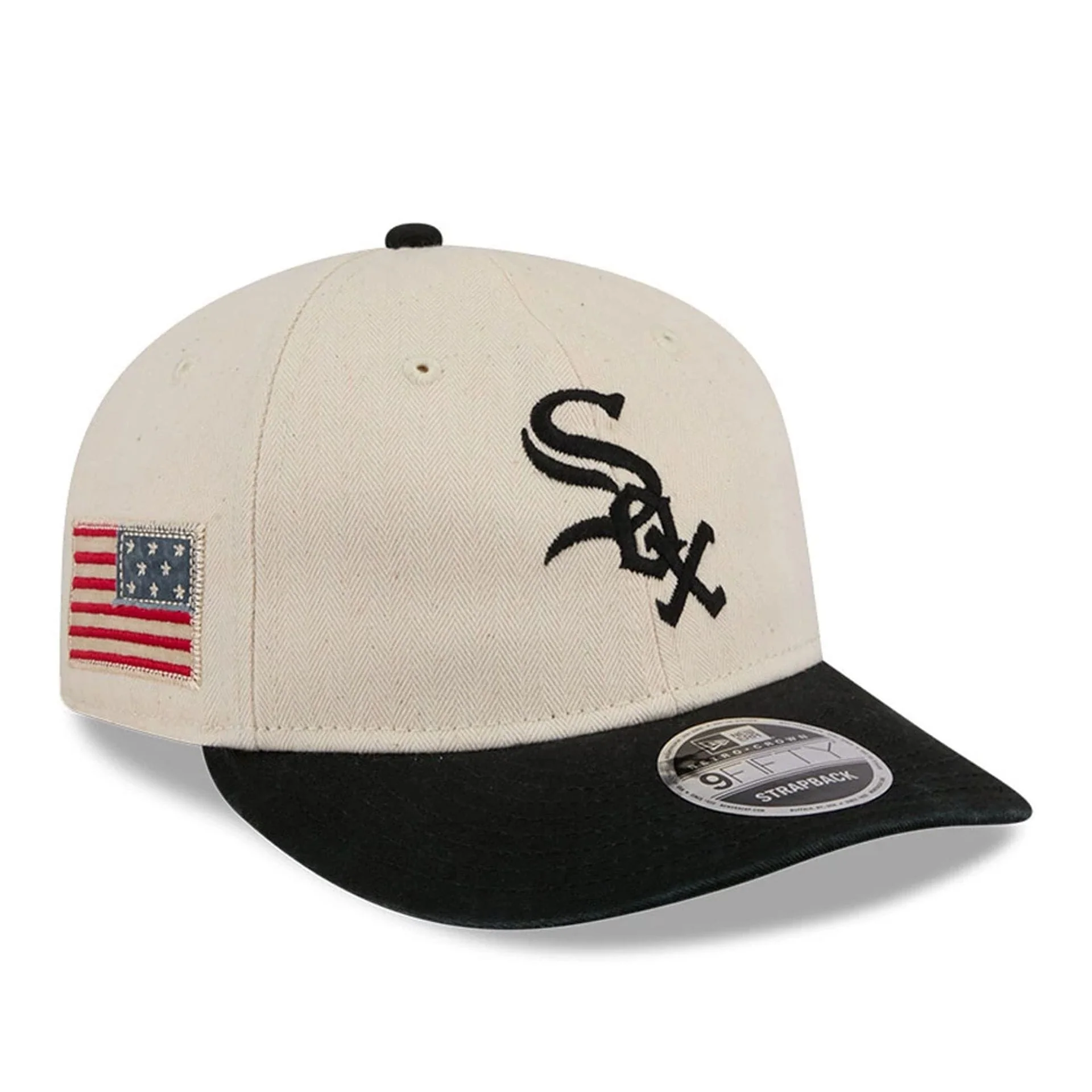 Chicago White Sox MLB Americana Herringbone White Retro Crown 9FIFTY Adjustable Cap