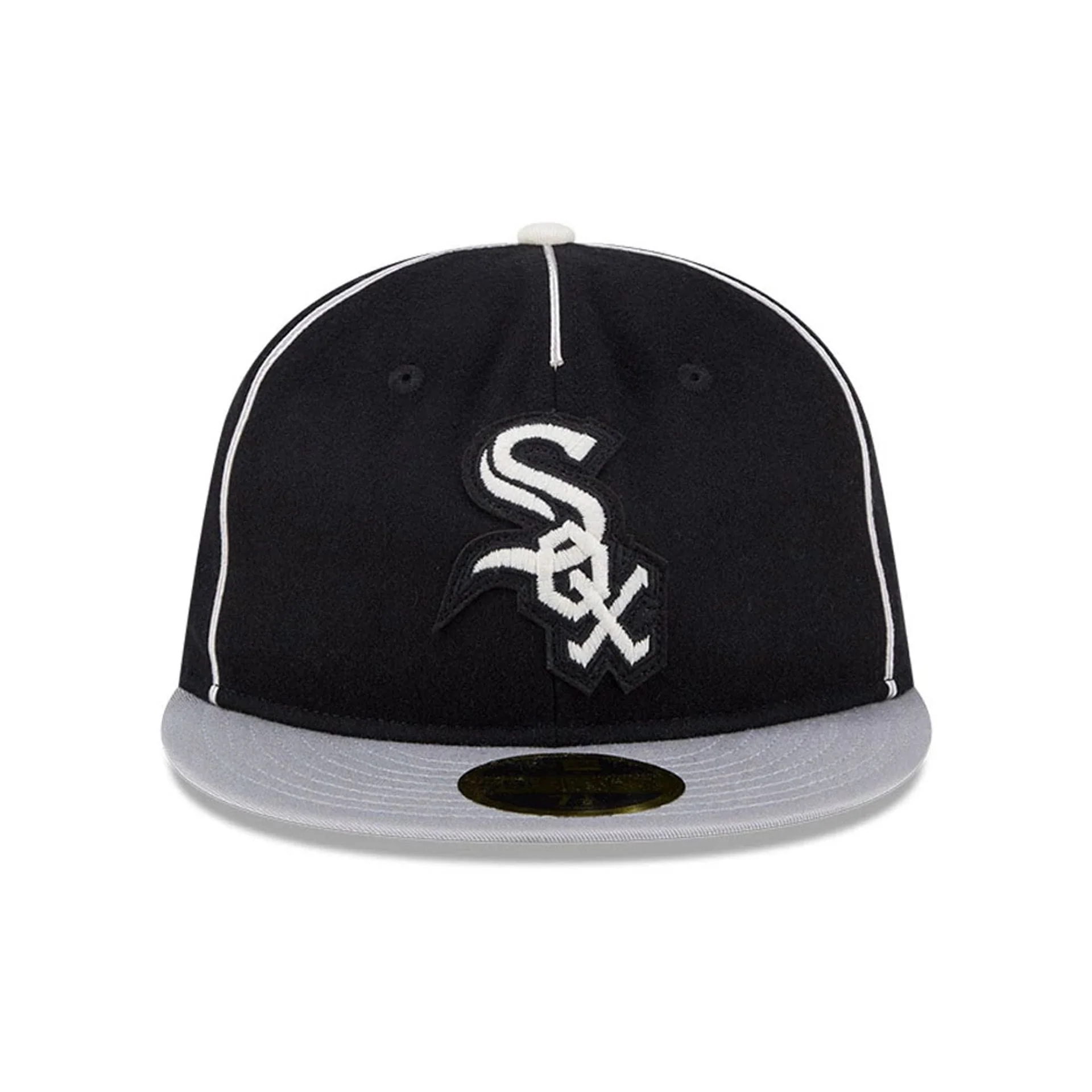 Chicago White Sox MLB Felt Logo Black Retro Crown 59FIFTY Fitted Cap - Image 3