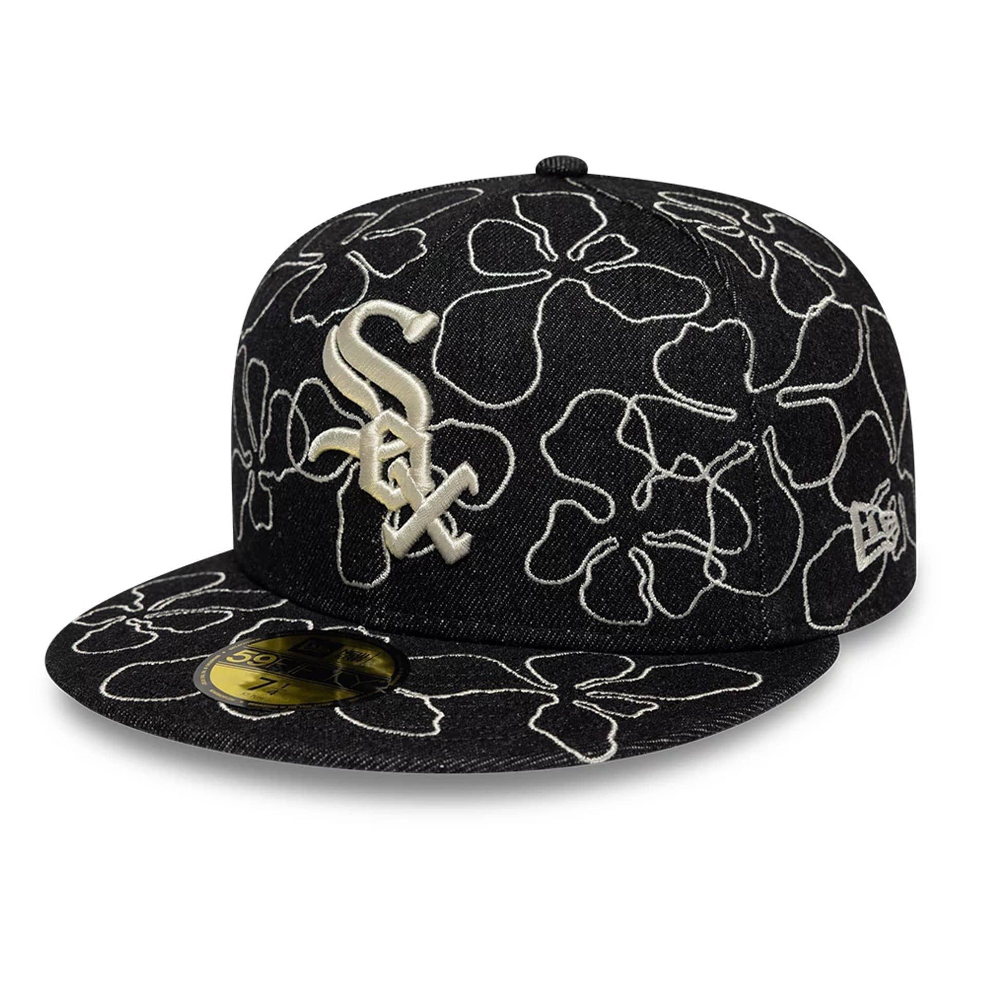 Chicago White Sox MLB Floral Denim Black 59FIFTY Fitted Cap
