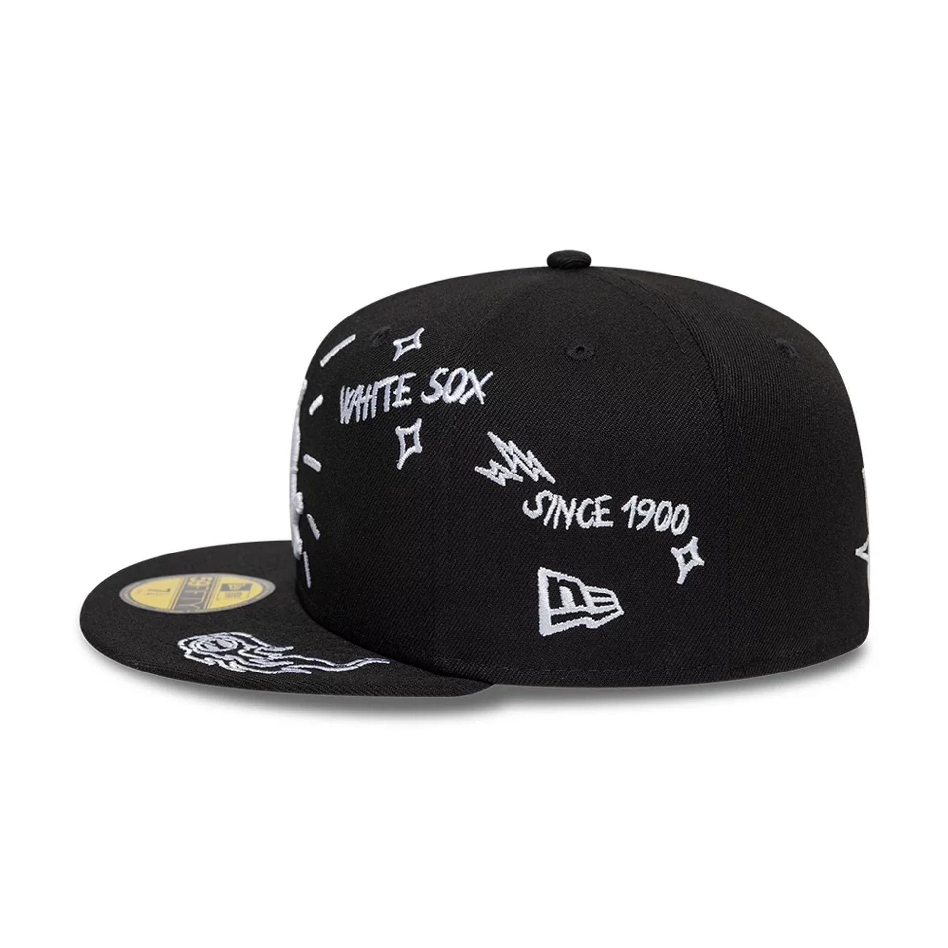 Chicago White Sox MLB Scribble Black 59FIFTY Fitted Cap - Image 6