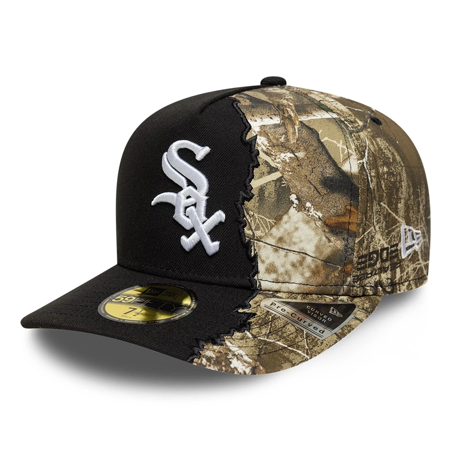 Chicago White Sox MLB Split Realtree Black 59FIFTY A-Frame Fitted Cap