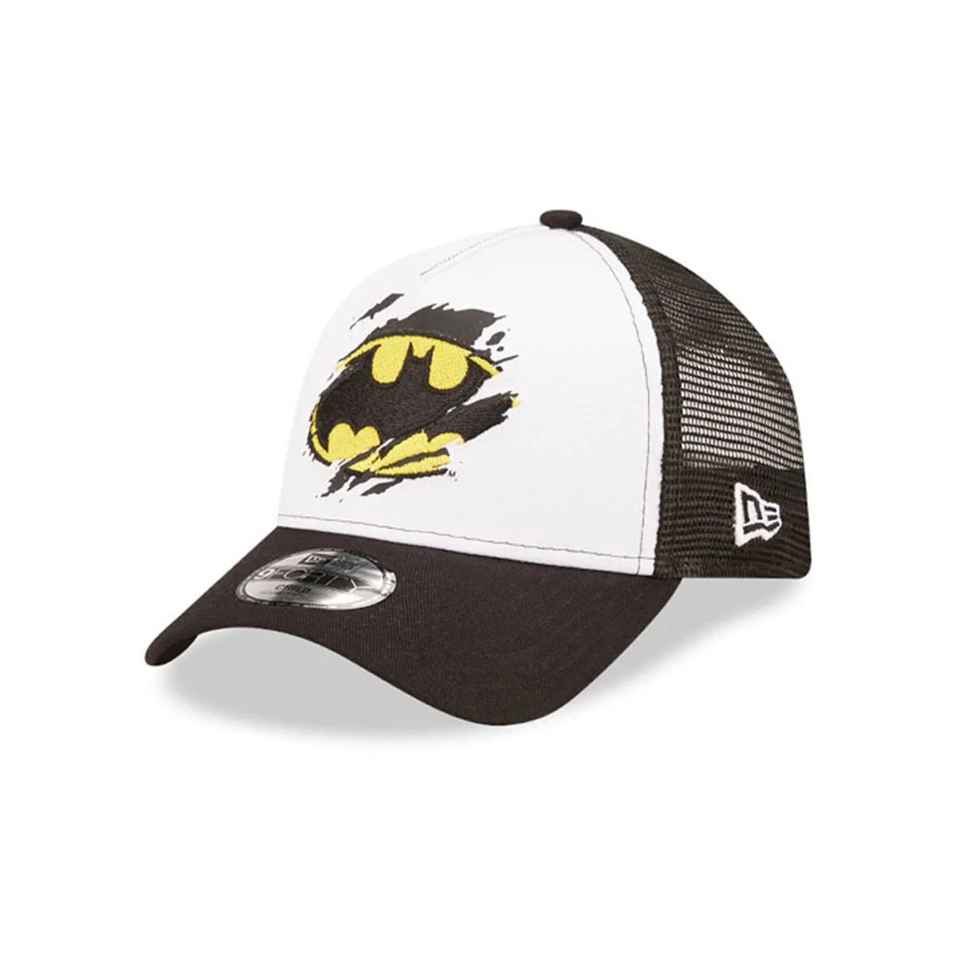 Child DC Batman White 9FORTY A-Frame Trucker Adjsutable Cap