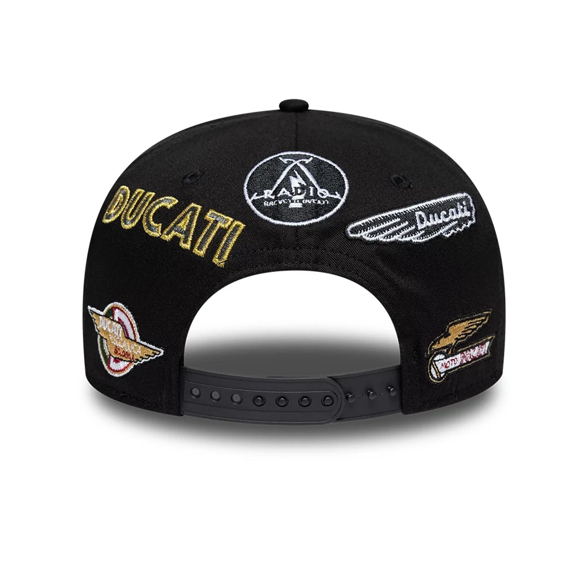 Ducati Motor Logo Patch Black 9SEVENTY Stretch Snap Adjustable Cap - Image 4