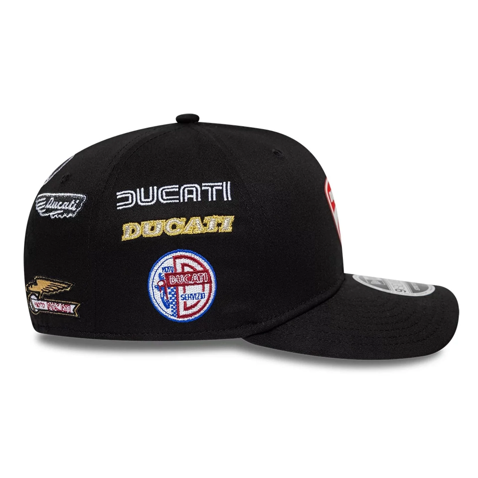 Ducati Motor Logo Patch Black 9SEVENTY Stretch Snap Adjustable Cap - Image 6