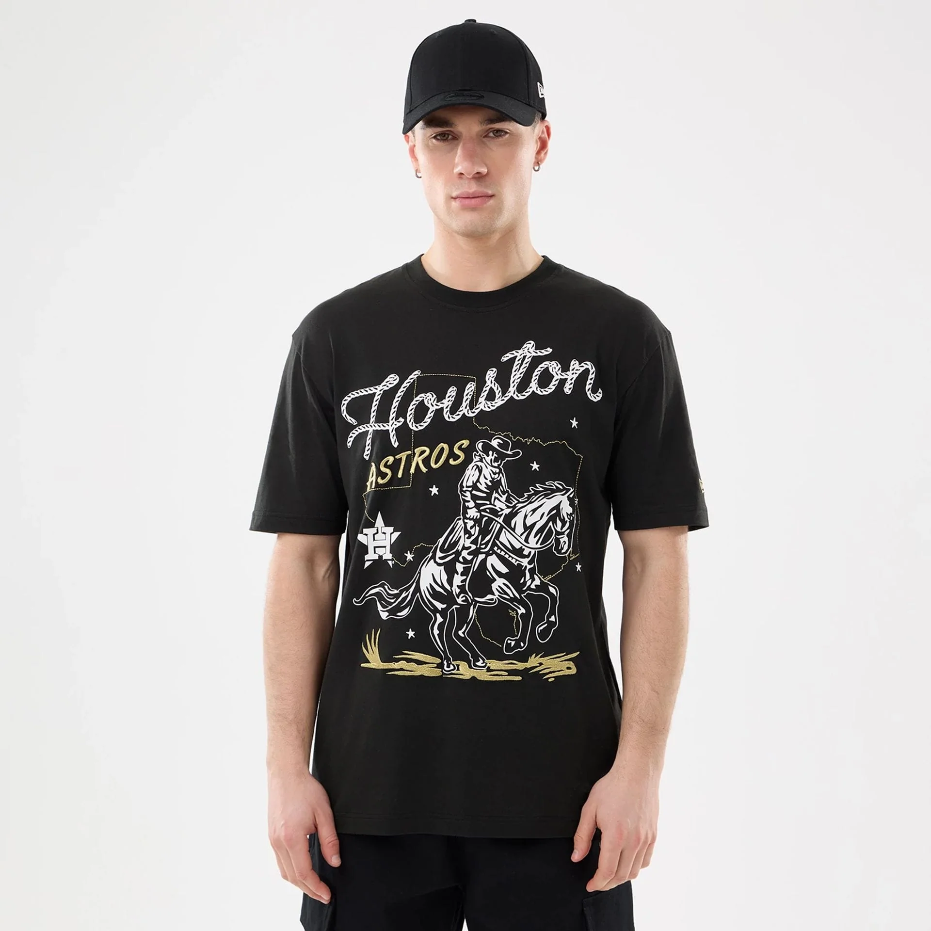 Houston Astros MLB Cowboy Graphic Black T-Shirt