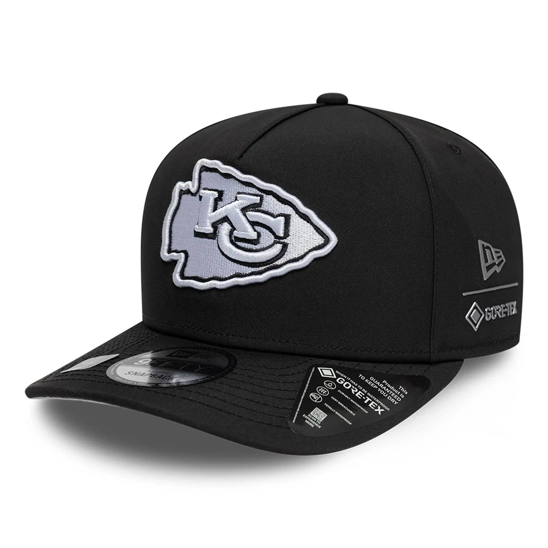Kansas City Chiefs NFL Gore-Tex Black 9FIFTY A-Frame Snapback Adjustable Cap