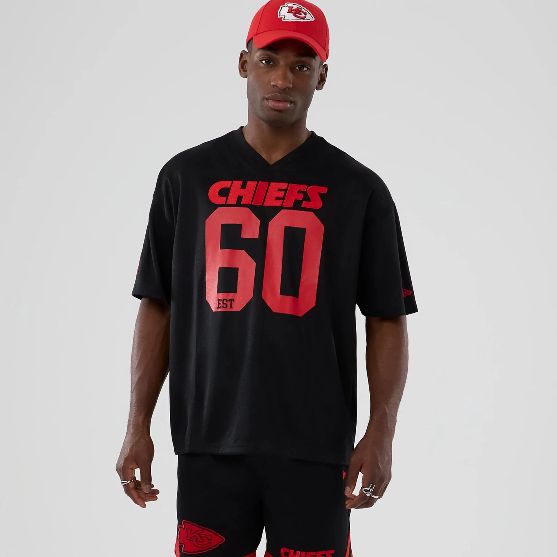 Kansas City Chiefs NFL Historic Black Oversized T-Shirt