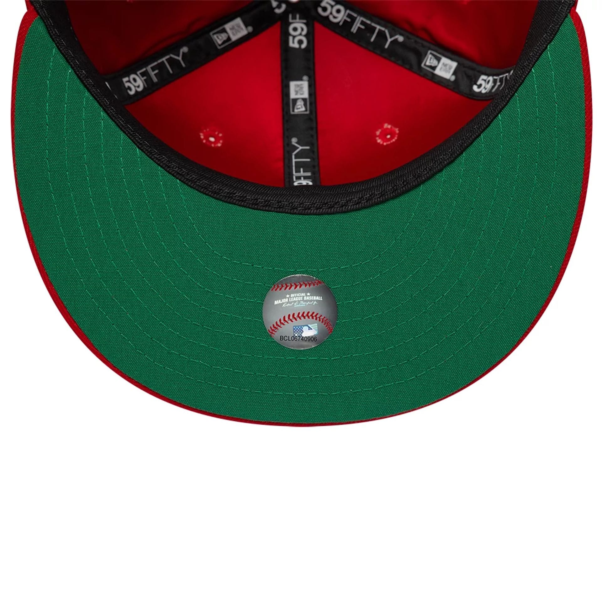 LA Angels MLB Sidepatch Satin Lined Red 59FIFTY Fitted Cap - Image 2