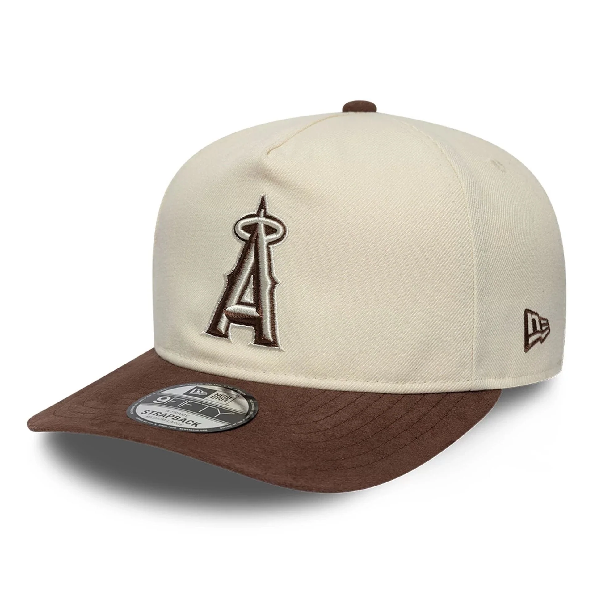 LA Angels MLB Suede Visor Cream 9FIFTY A-Frame Adjustable Cap