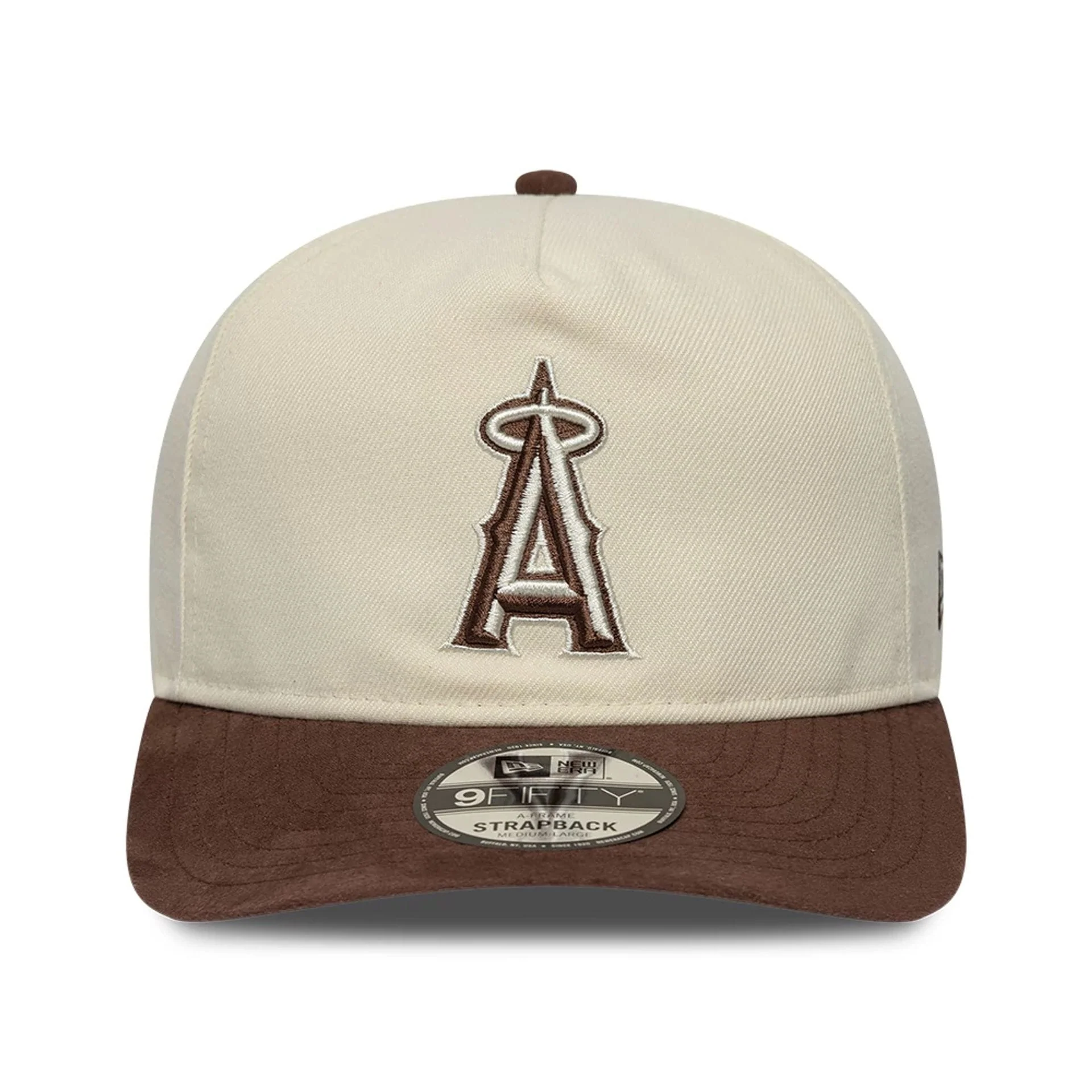 LA Angels MLB Suede Visor Cream 9FIFTY A-Frame Adjustable Cap - Image 3