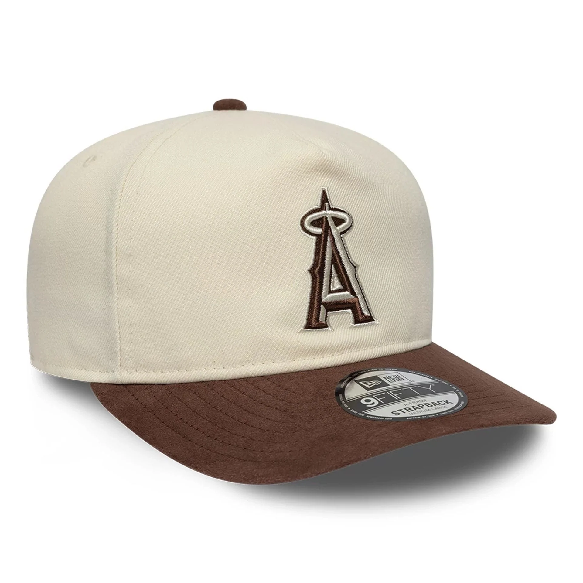 LA Angels MLB Suede Visor Cream 9FIFTY A-Frame Adjustable Cap - Image 4
