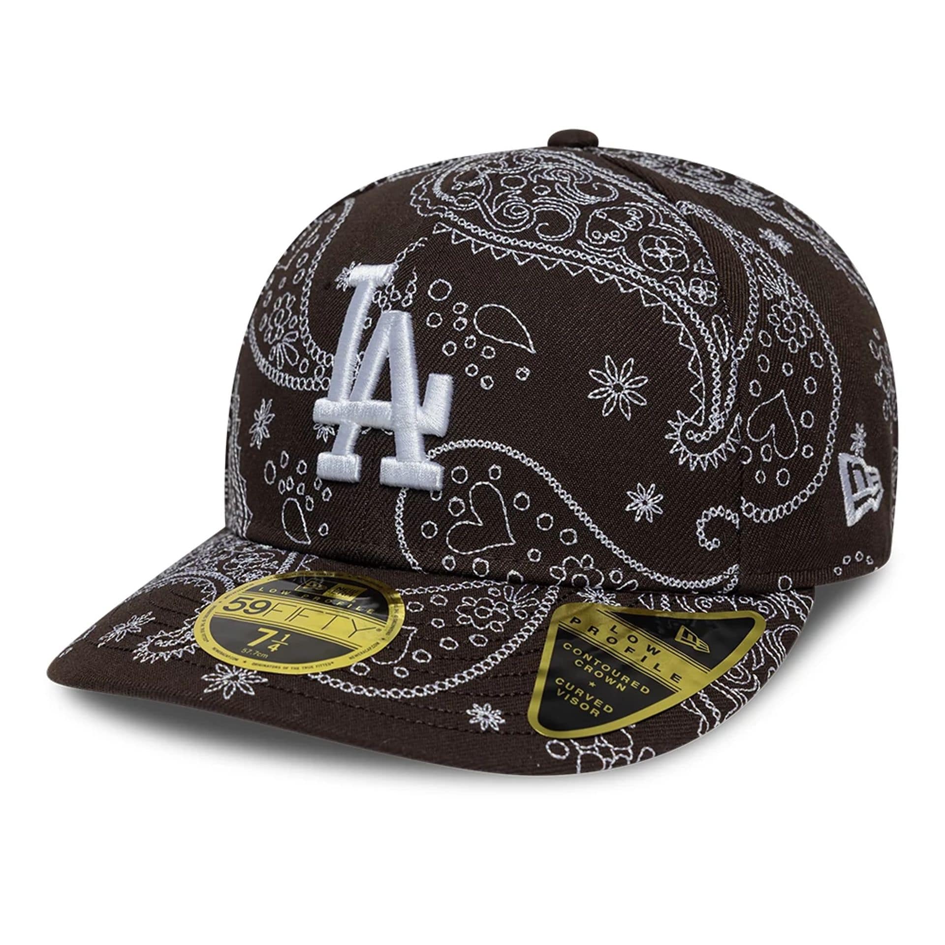 LA Dodgers MLB All Over Paisley Dark Brown Low Profile 59FIFTY Fitted Cap