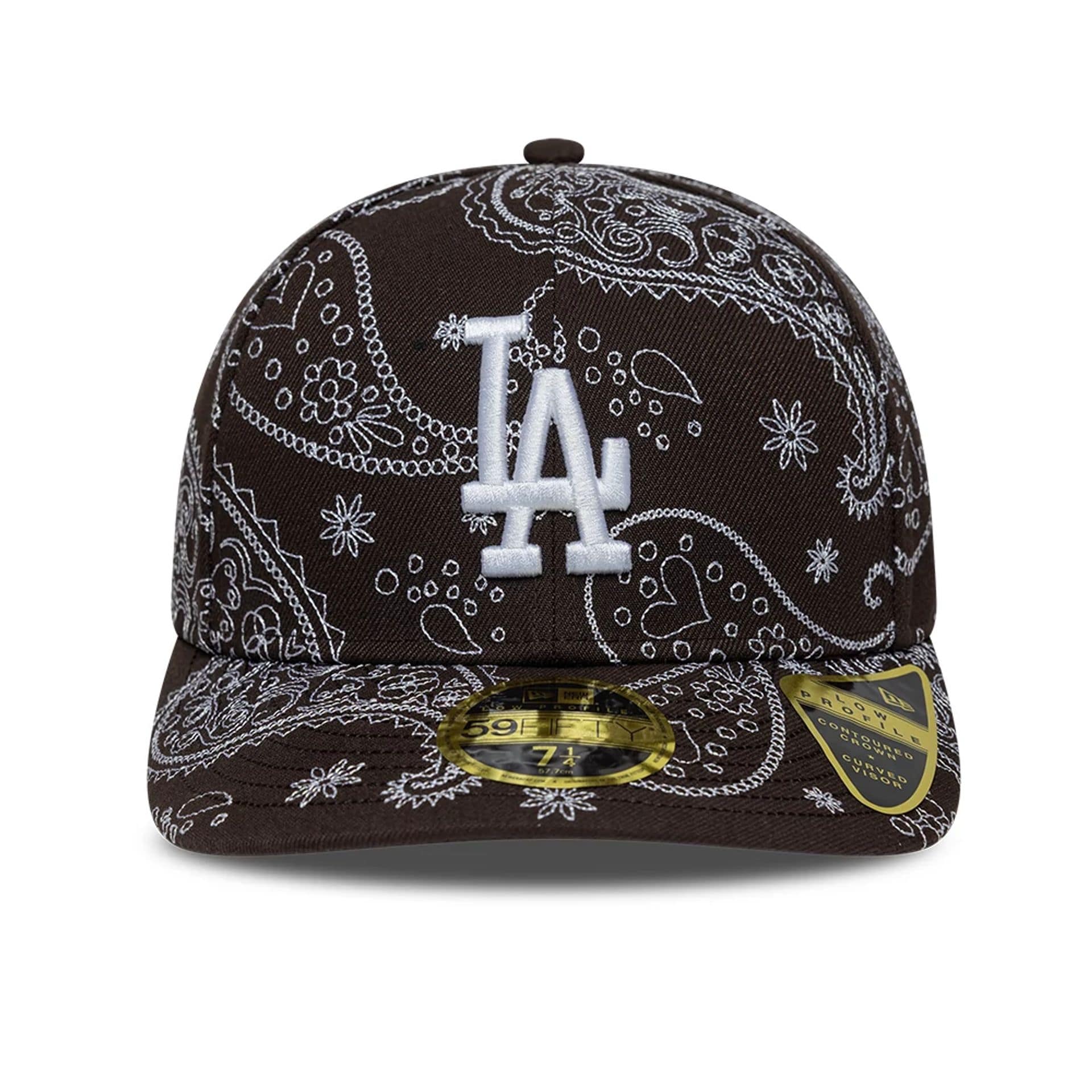 LA Dodgers MLB All Over Paisley Dark Brown Low Profile 59FIFTY Fitted Cap - Image 2