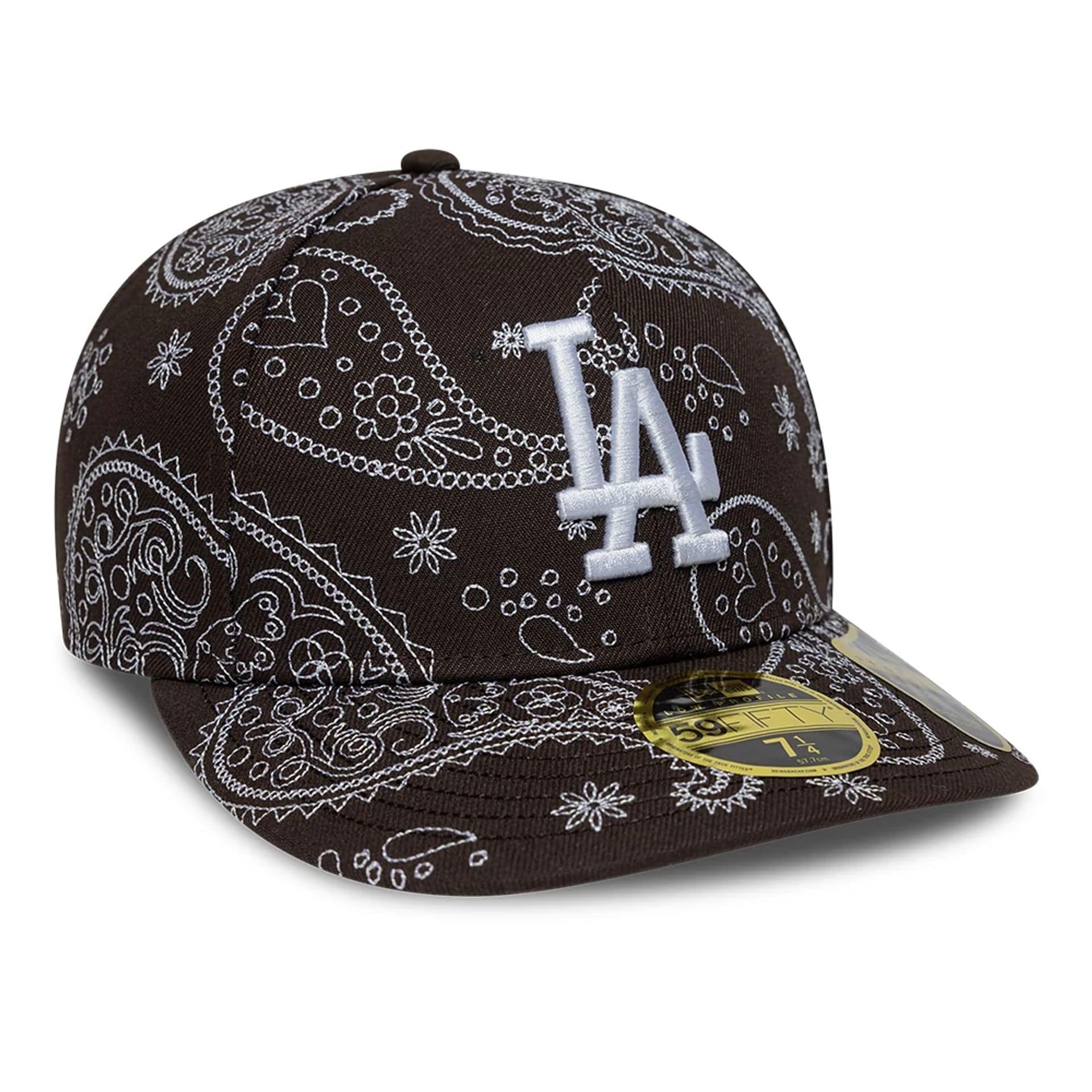 LA Dodgers MLB All Over Paisley Dark Brown Low Profile 59FIFTY Fitted Cap - Image 3
