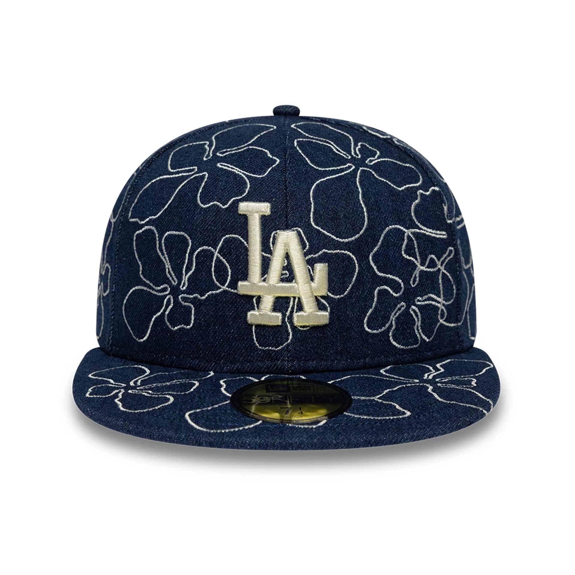 LA Dodgers MLB Floral Denim Blue 59FIFTY Fitted Cap - Image 2