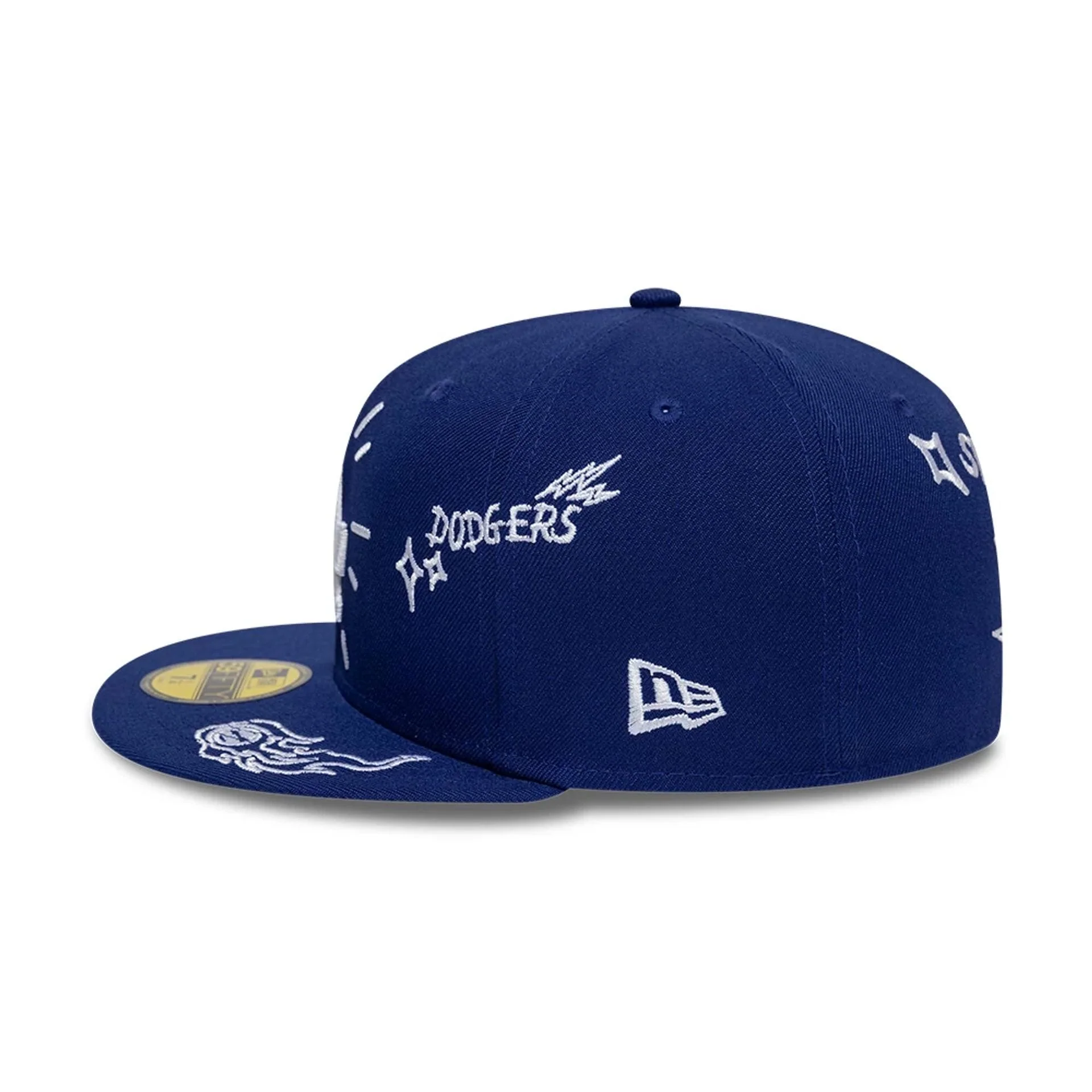 LA Dodgers MLB Scribble Dark Blue 59FIFTY Fitted Cap - Image 6