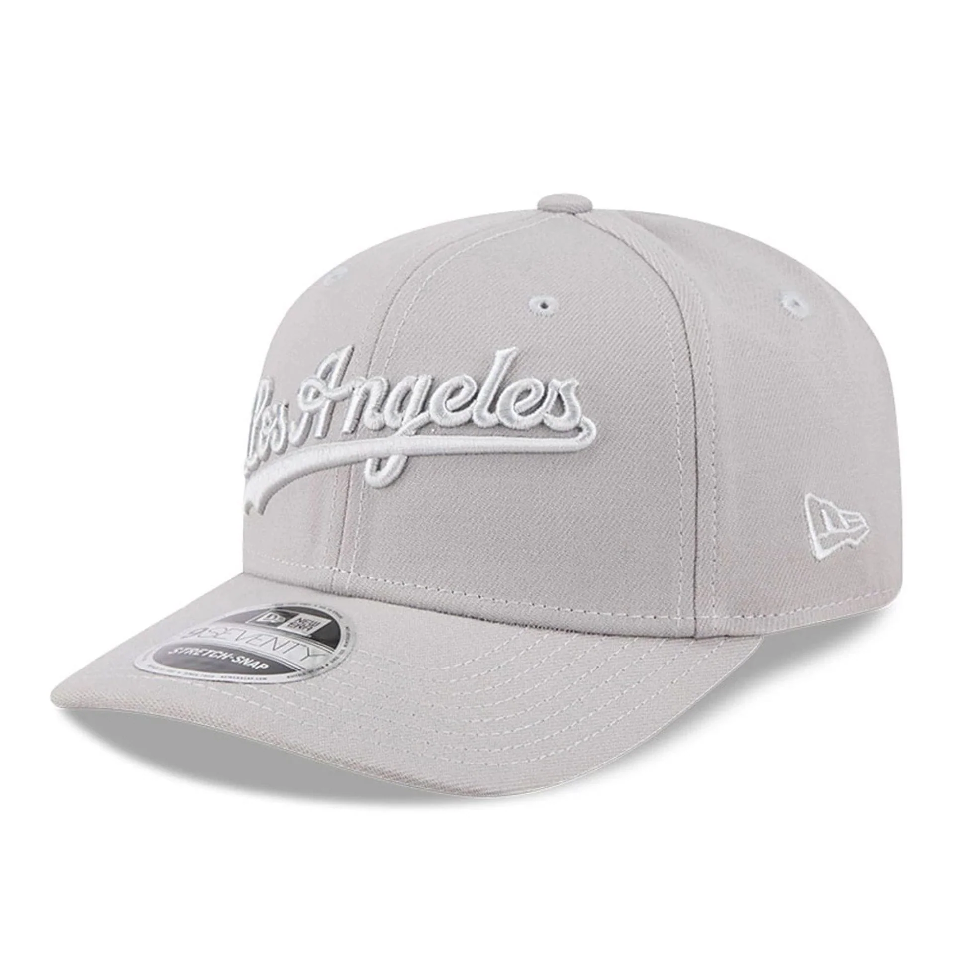 LA Dodgers MLB Script Grey 9SEVENTY Stretch Snap Adjustable Cap