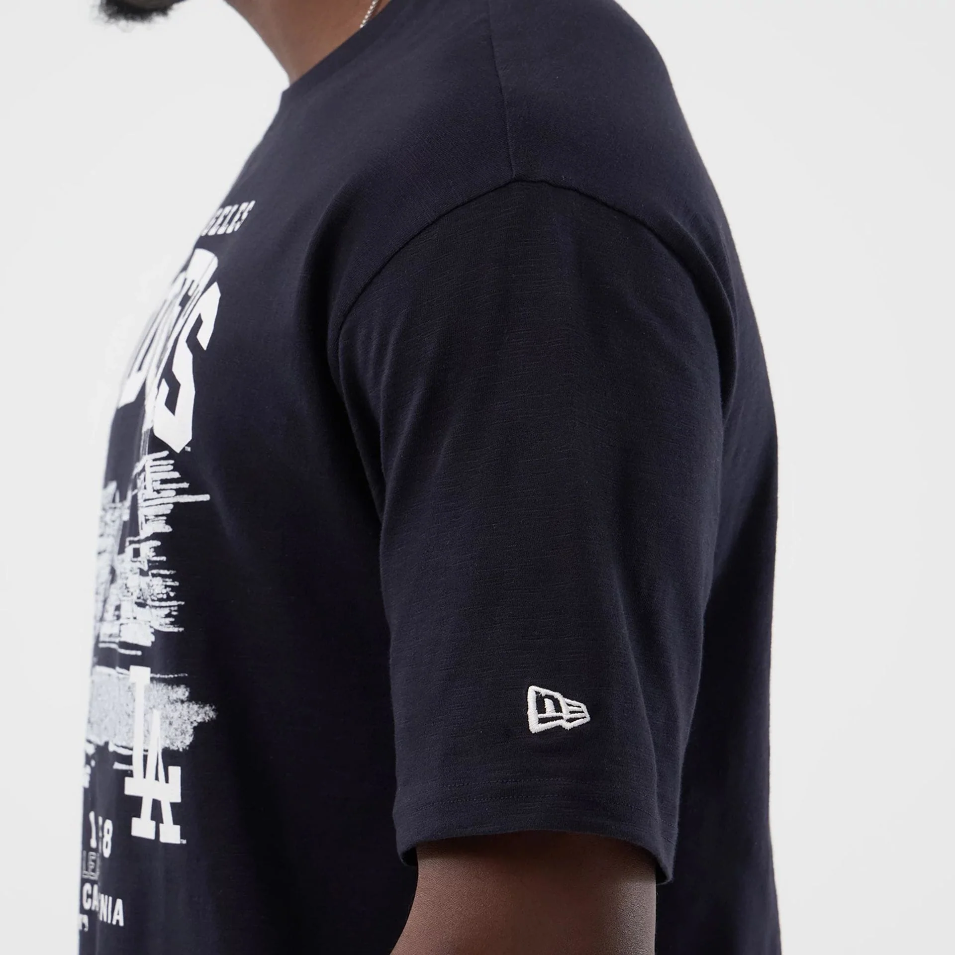 LA Dodgers MLB Slub Navy Oversized T-Shirt - Image 5
