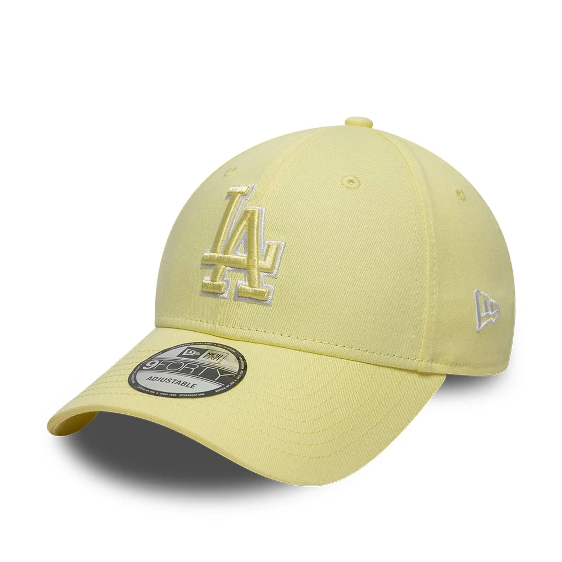 LA Dodgers MLB Team Outline Pastel Yellow 9FORTY Adjustable Cap