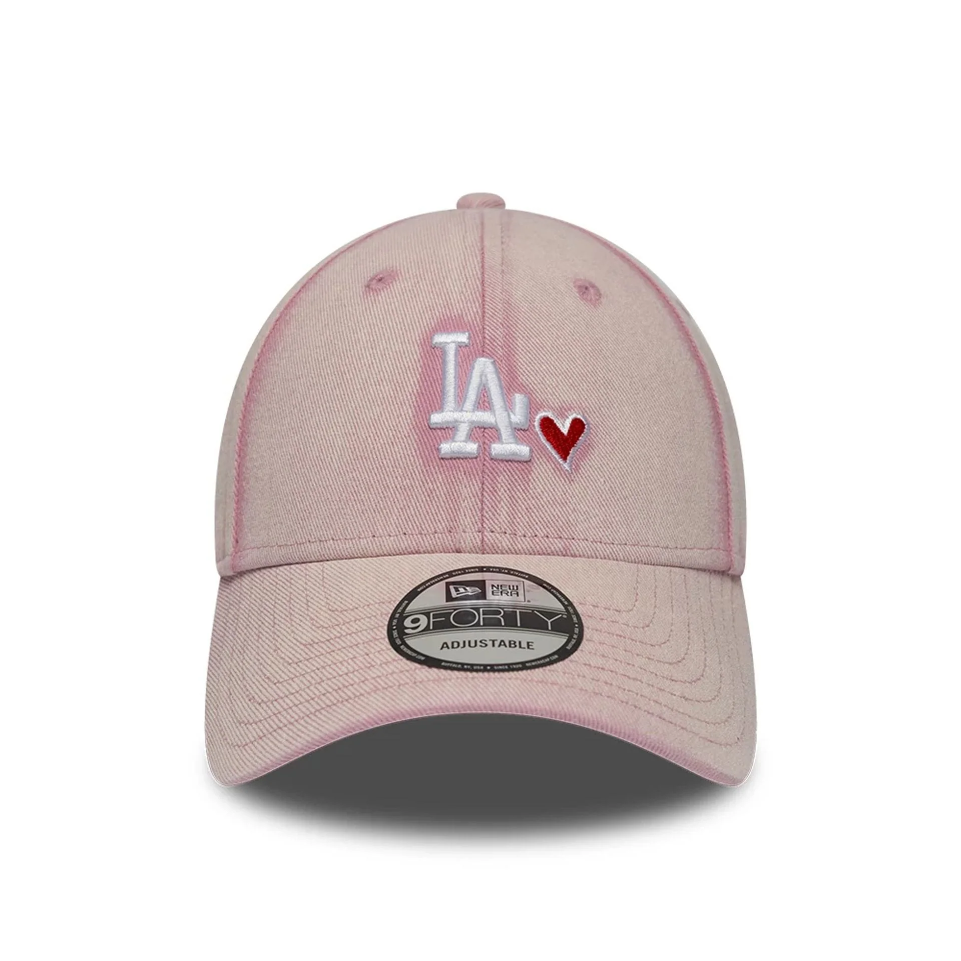 LA Dodgers MLB Washed Denim Pastel Pink 9FORTY Adjustable Cap - Image 2