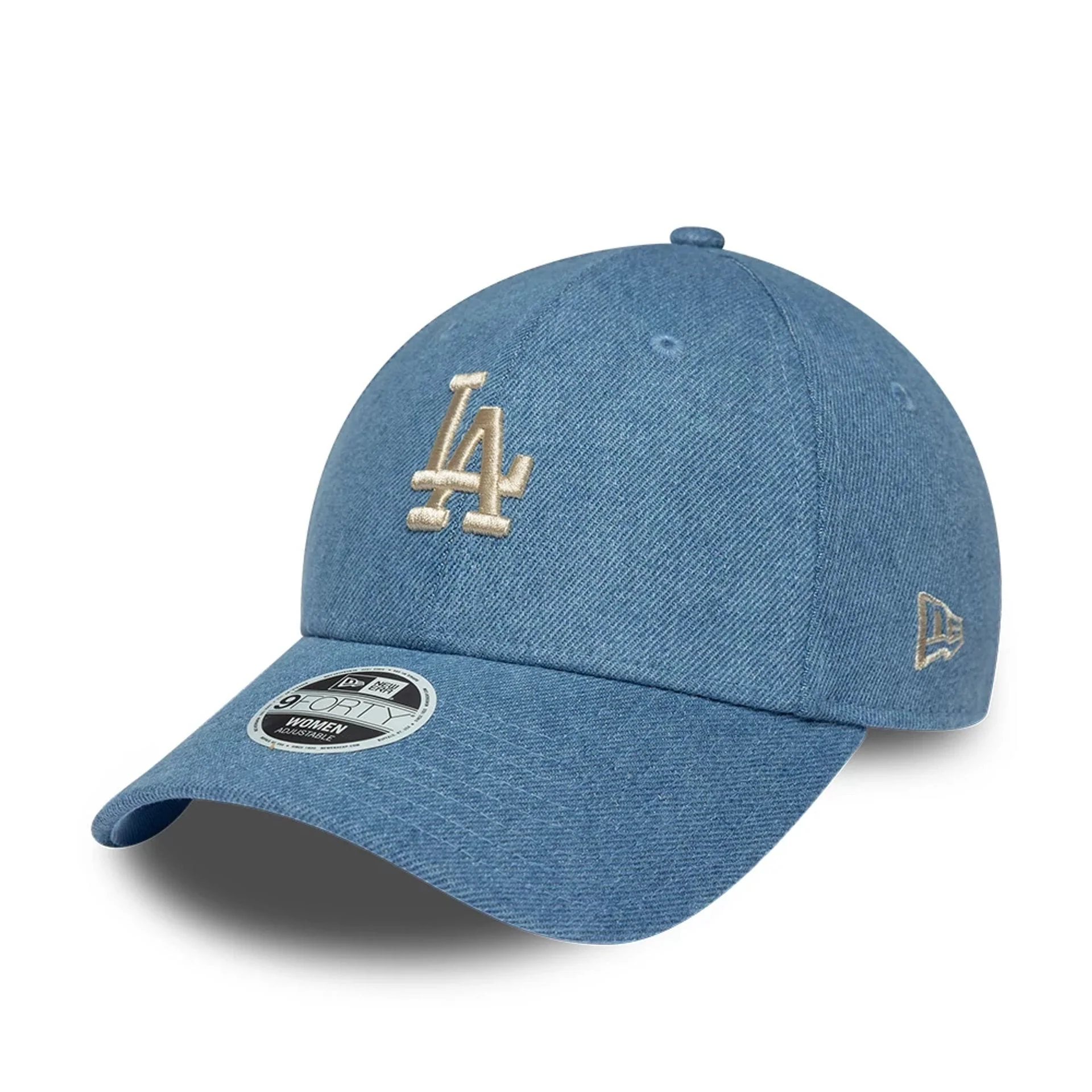 LA Dodgers Womens MLB Denim Pastel Blue 9FORTY Bowback Adjustable Cap