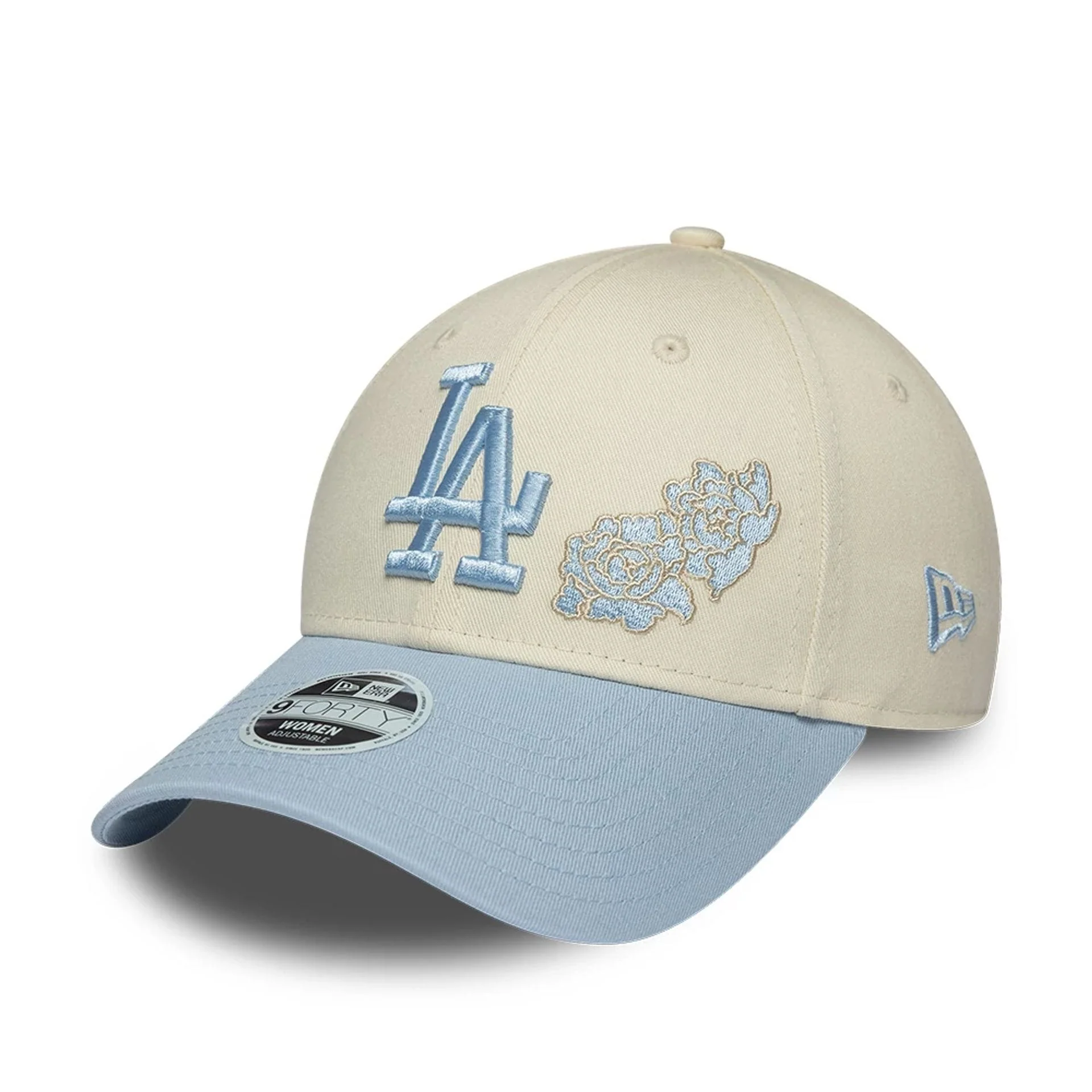 LA Dodgers Womens MLB Floral Cream 9FORTY Adjustable Cap