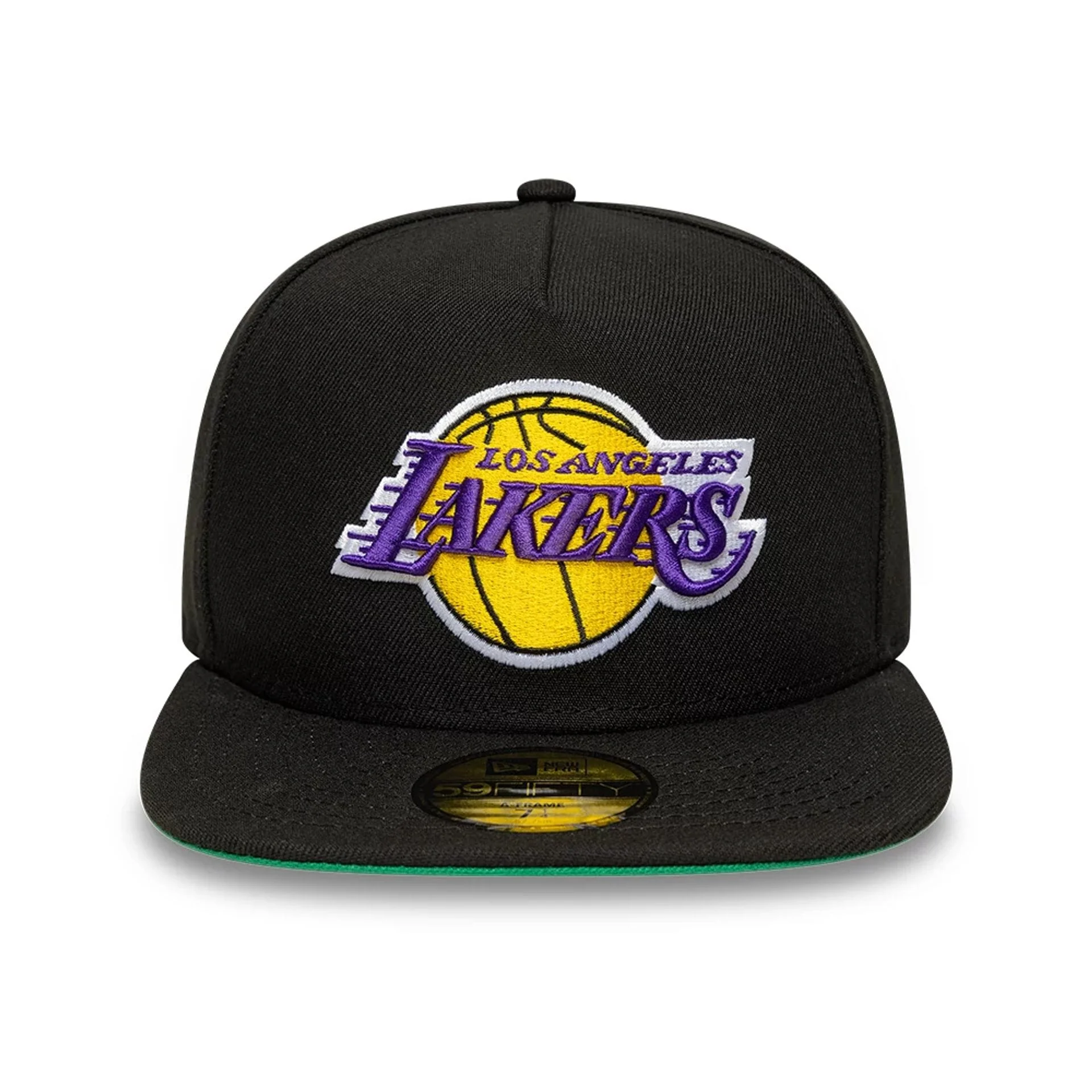 LA Lakers NBA Flat Black 59FIFTY A-Frame Fitted Cap - Image 3
