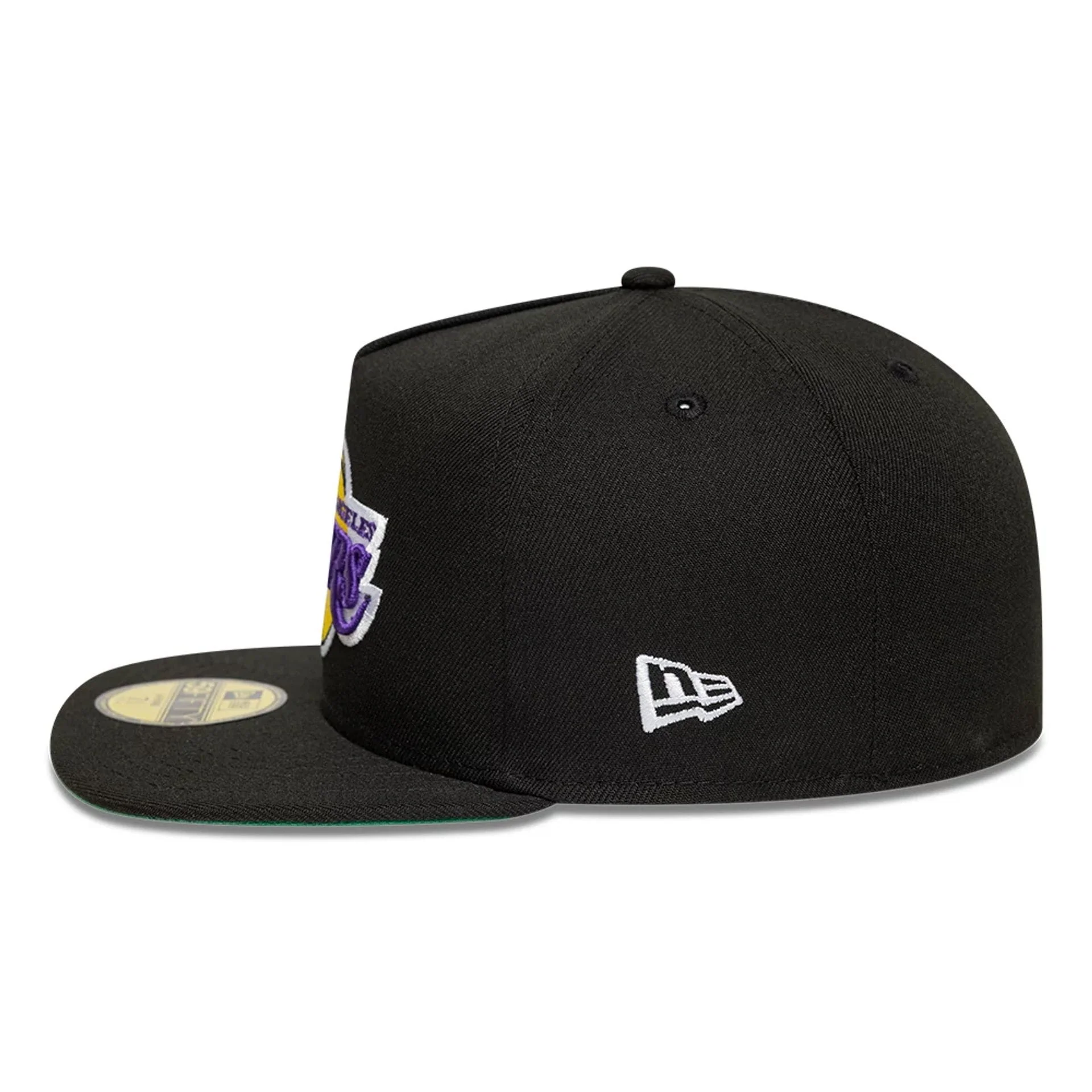 LA Lakers NBA Flat Black 59FIFTY A-Frame Fitted Cap - Image 6