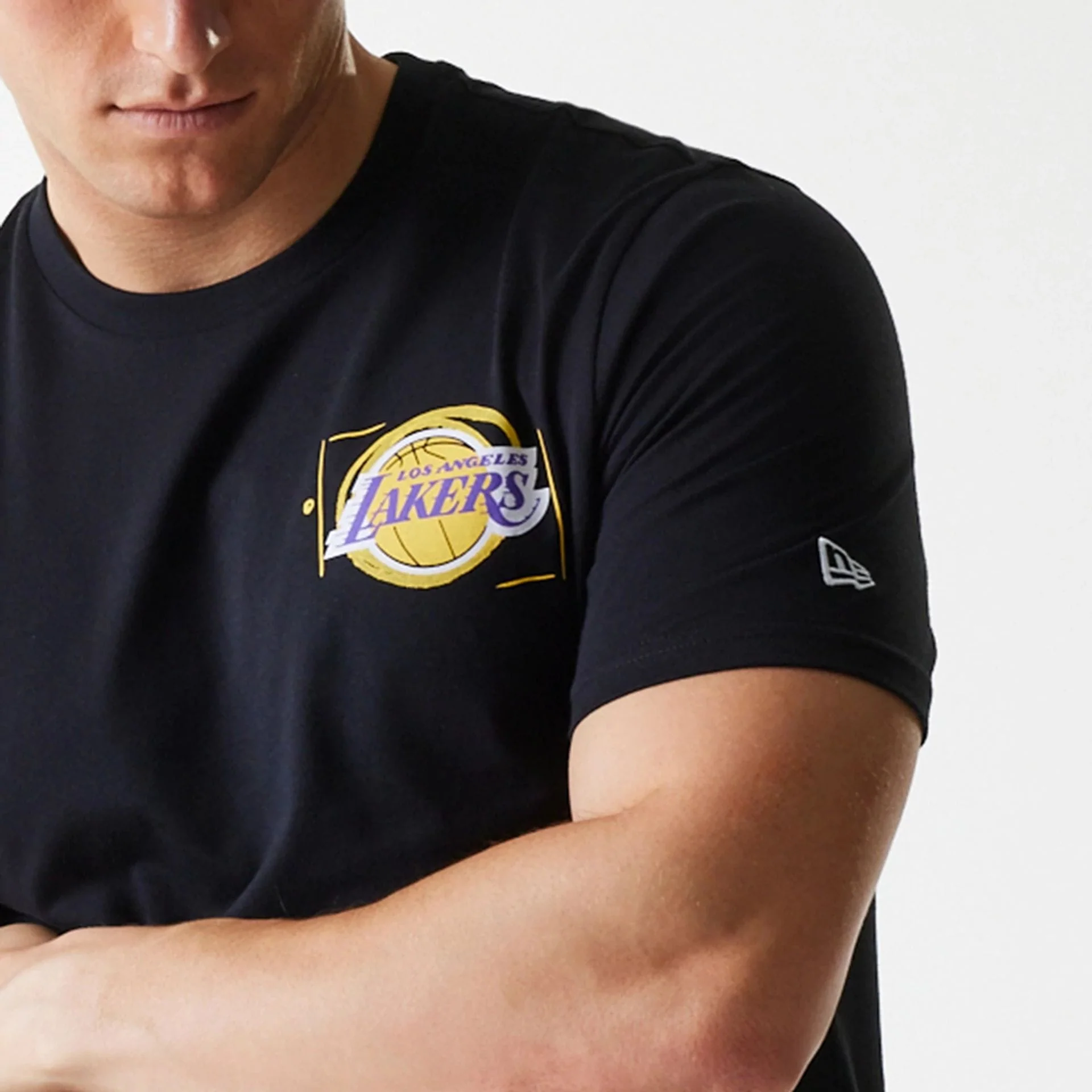 LA Lakers NBA Photographic Print Black T-Shirt - Image 7