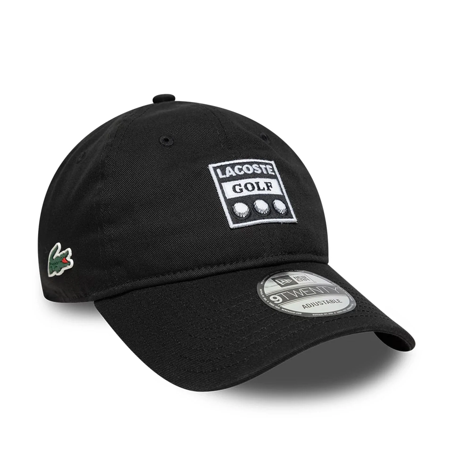 Lacoste X New Era Golf Black 9TWENTY Adjustable Cap