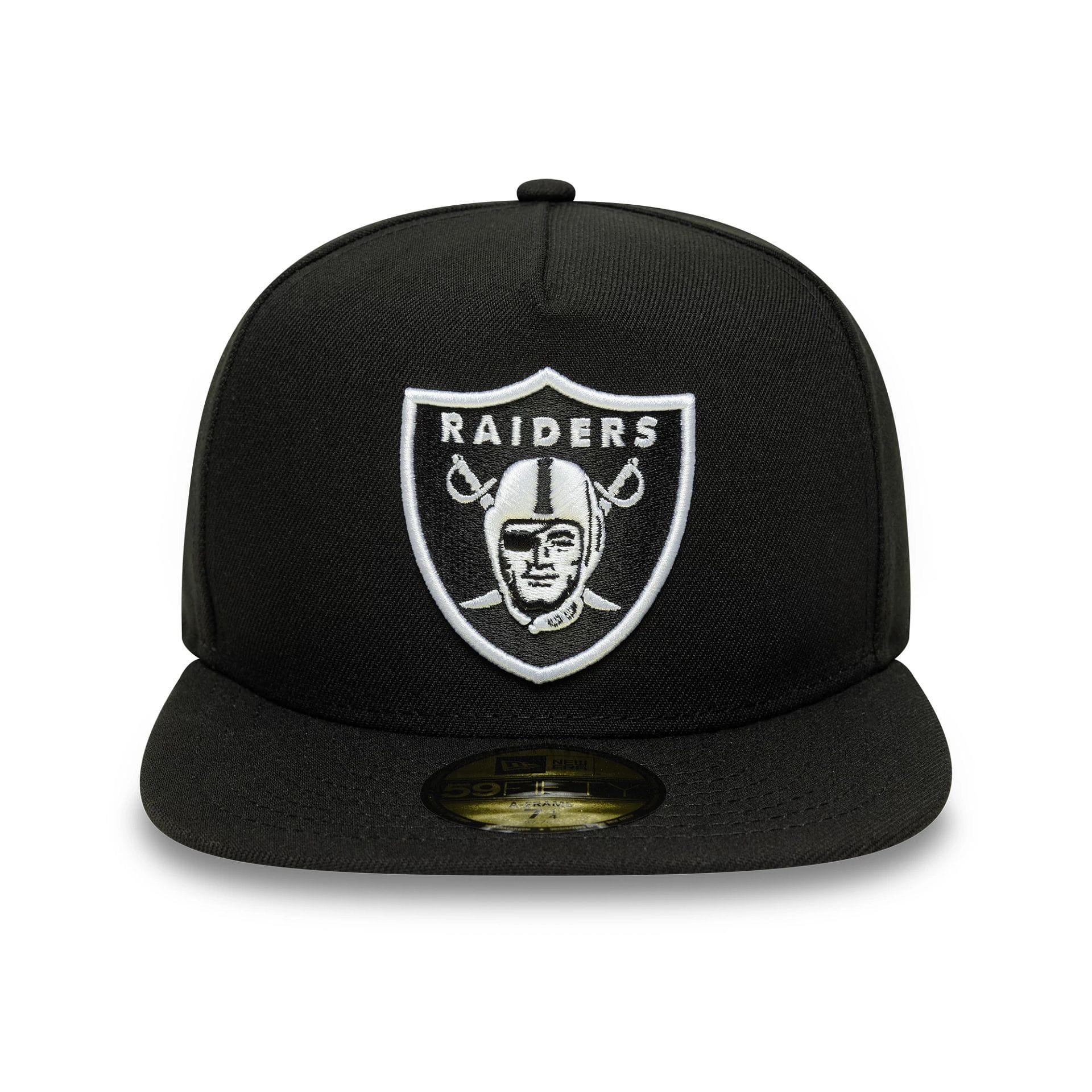 Las Vegas Raiders NFL Flat Black 59FIFTY A-Frame Fitted Cap - Image 3