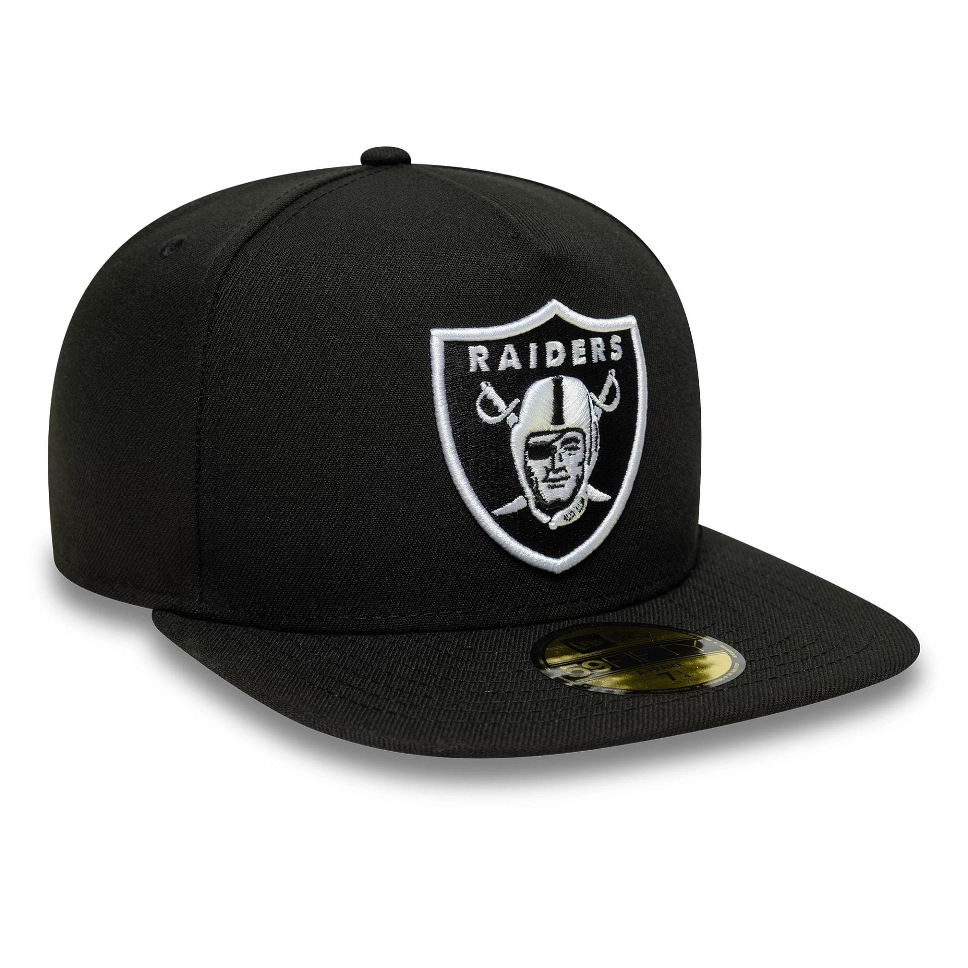 Las Vegas Raiders NFL Flat Black 59FIFTY A-Frame Fitted Cap - Image 4