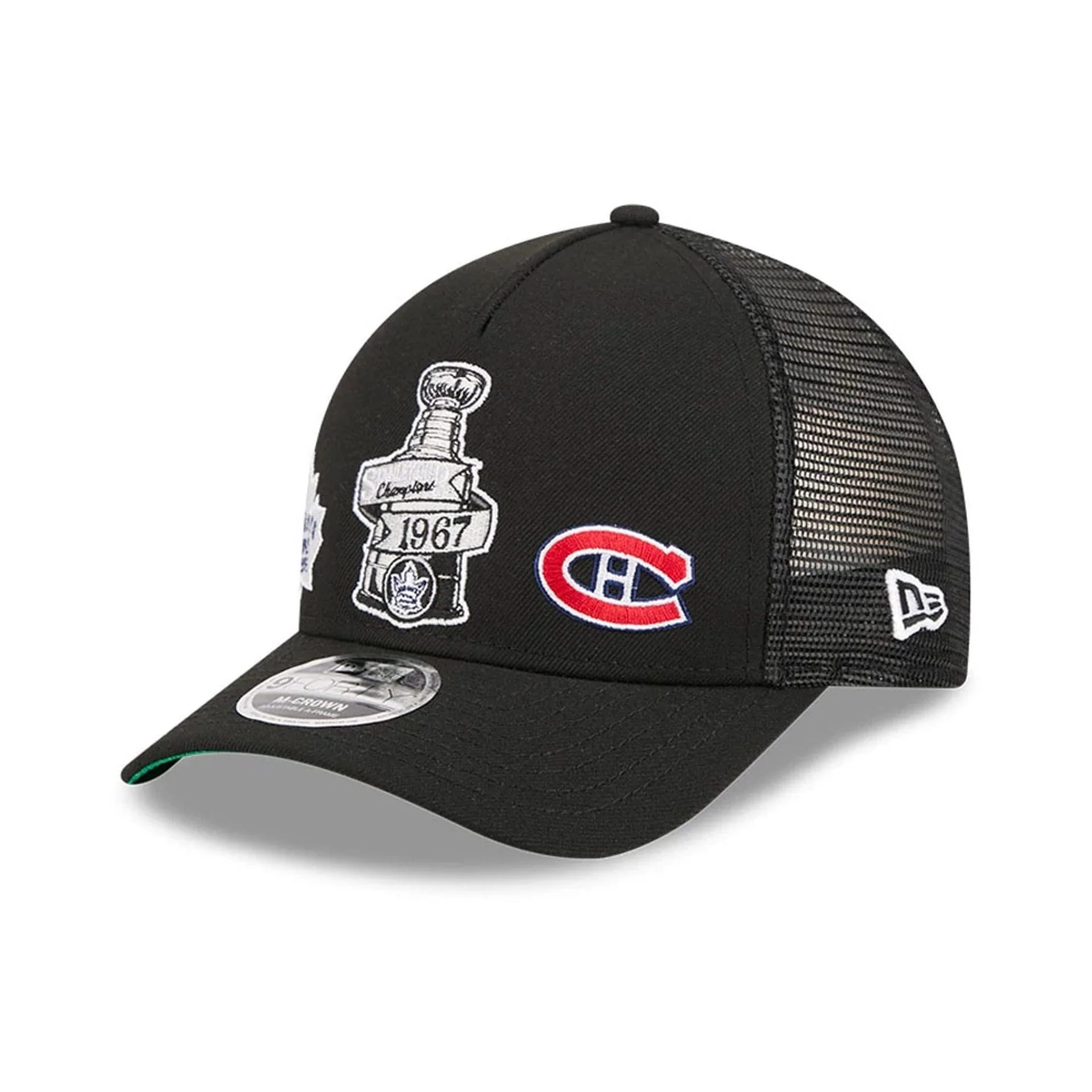 Maple Leafs NHL Stanley Cup Black 9FORTY M-Crown A-Frame Trucker Adjustable Cap