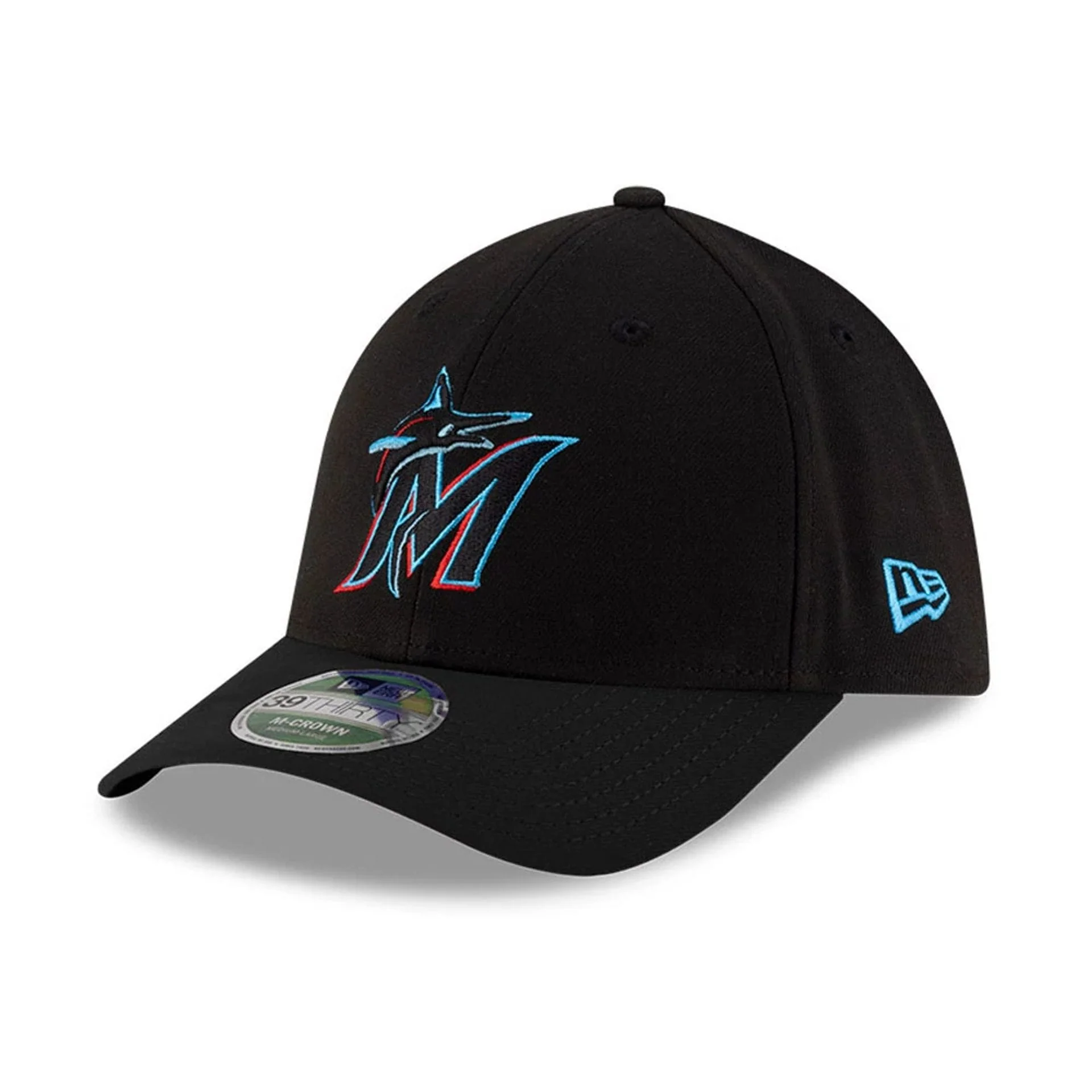 Marlins MLB Player Replica Black 39THIRTY M-Crown Stretch Fit Cap