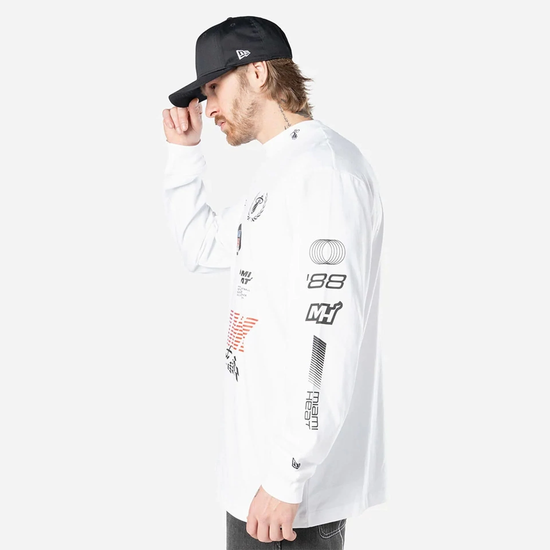 Miami Heat Modern Driver White Long Sleeve T-Shirt - Image 3