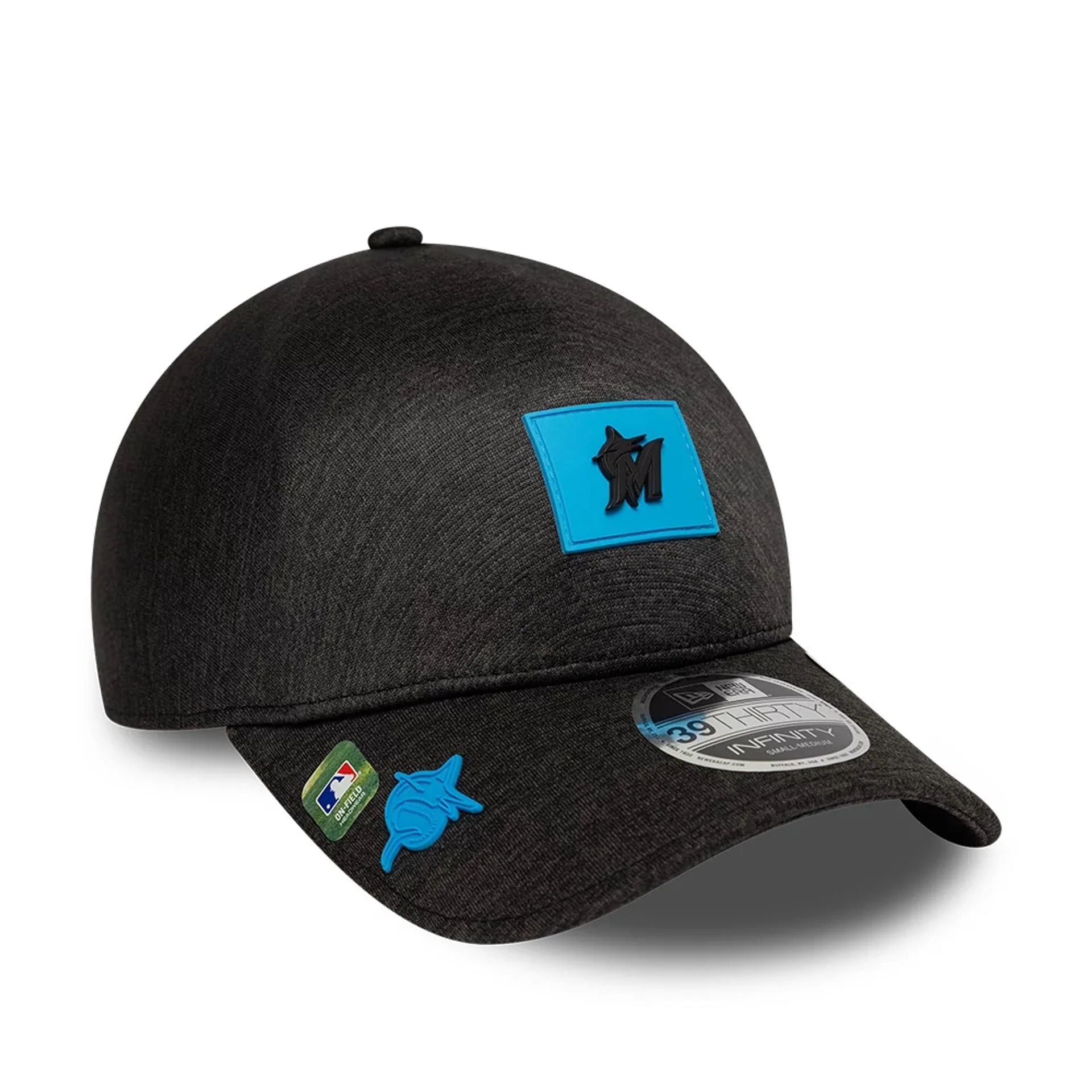 Miami Marlins MLB Clubhouse Black 39THIRTY Infinity Stretch Fit Cap