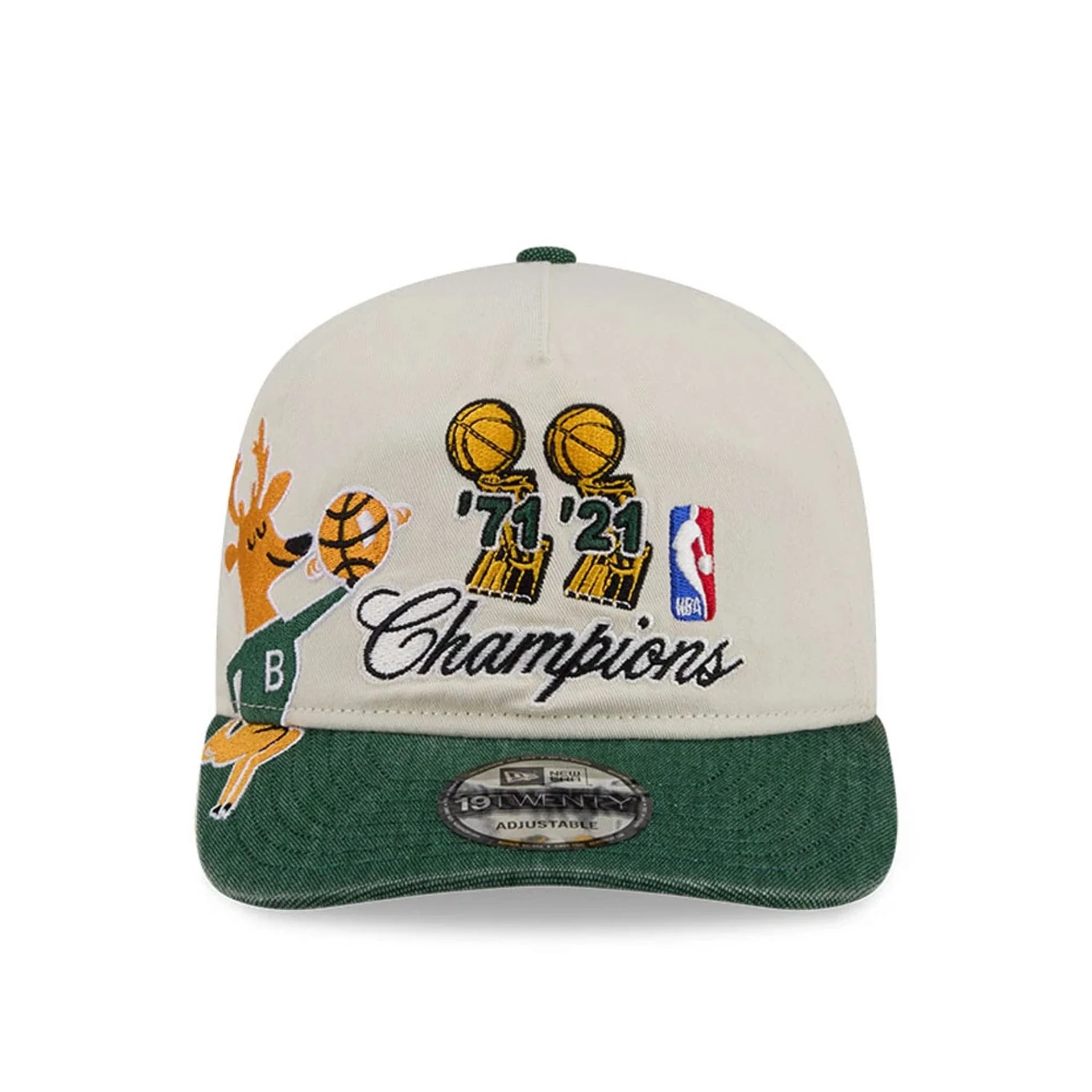 Milwaukee Bucks NBA Hardwood Classic Green 19TWENTY Adjustable Cap - Image 3